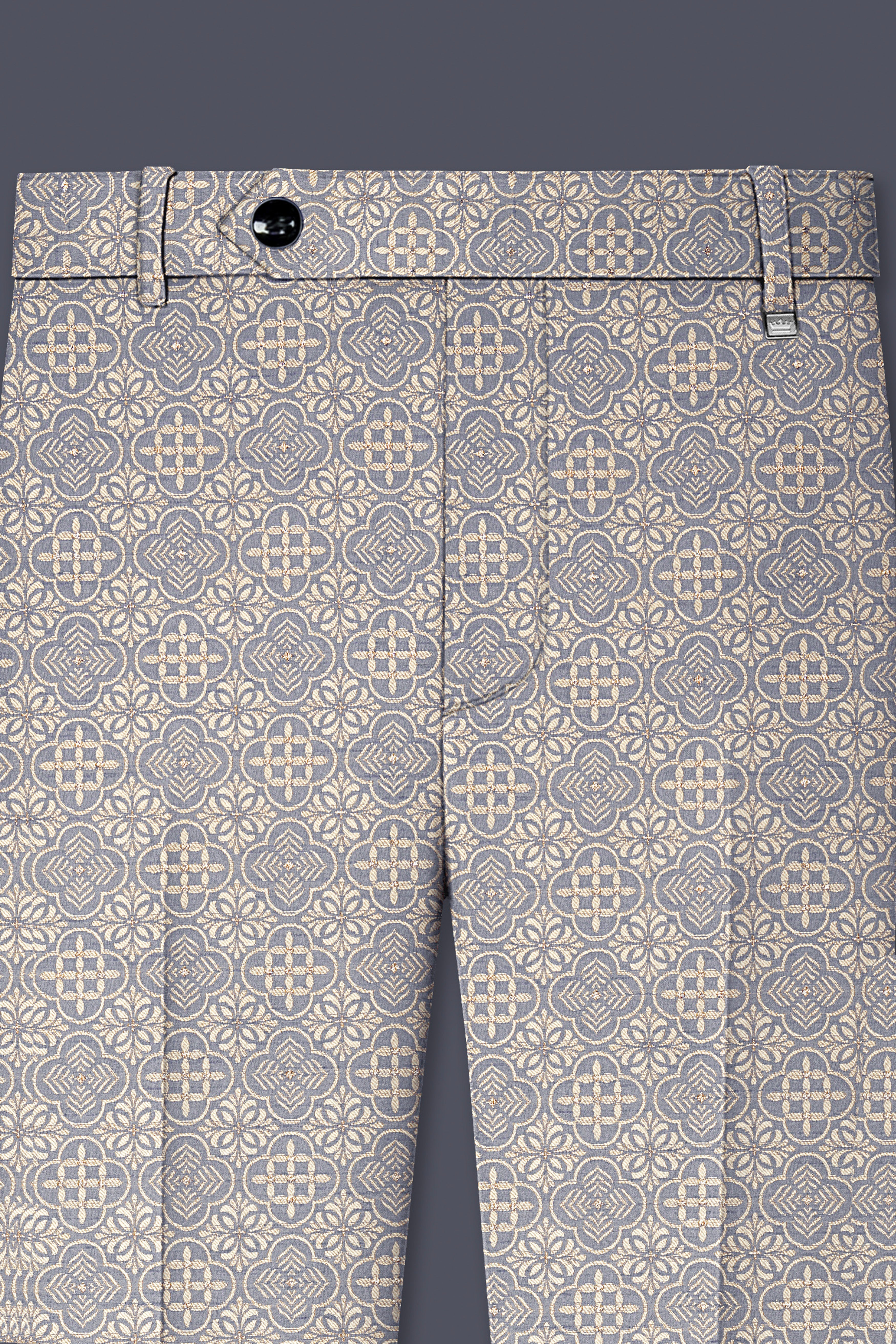Azuroque-Somke Gray and Desert Jacquard Textured Designer Tuxedo Suit