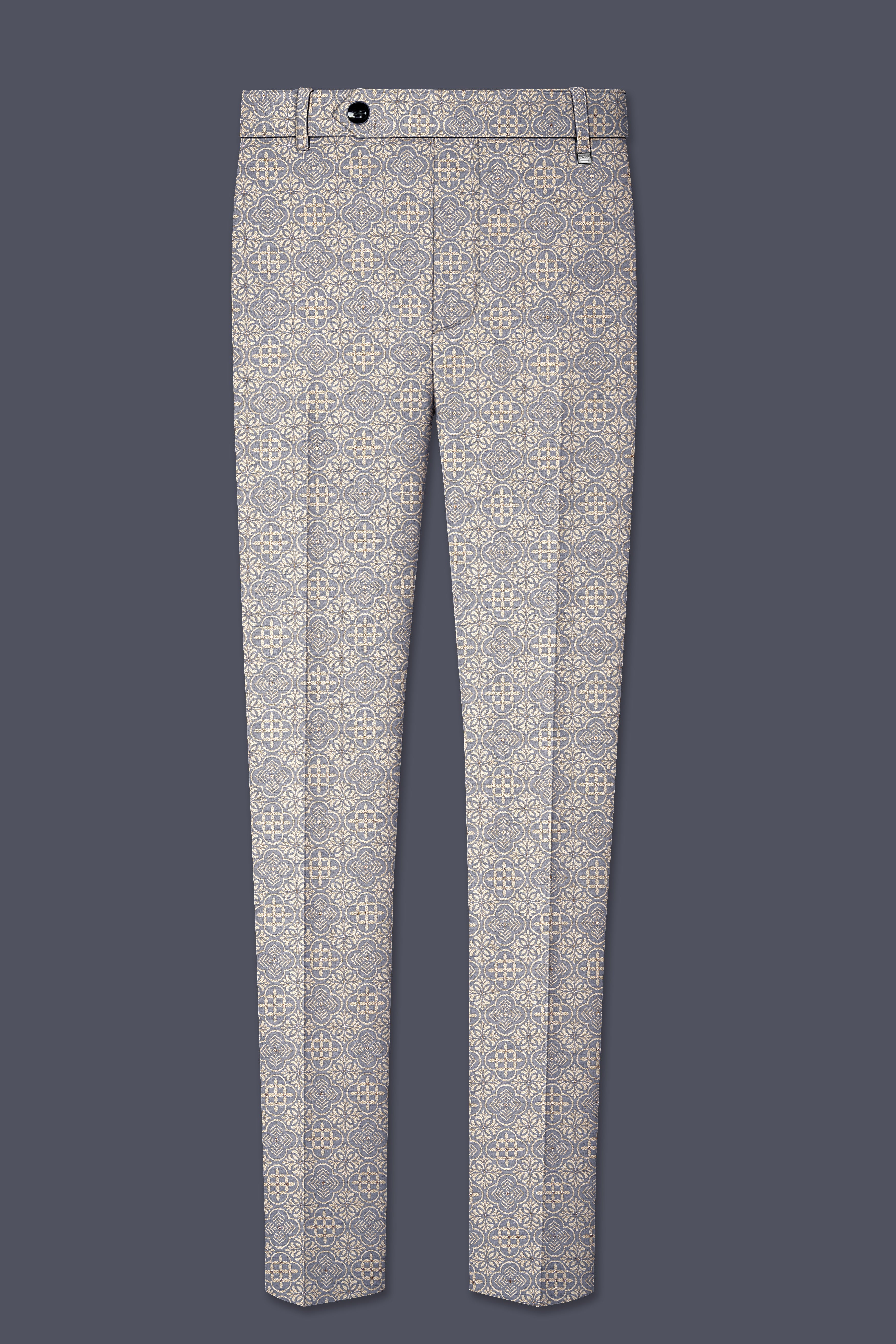 Azuroque-Somke Gray and Desert Jacquard Textured Designer Tuxedo Suit