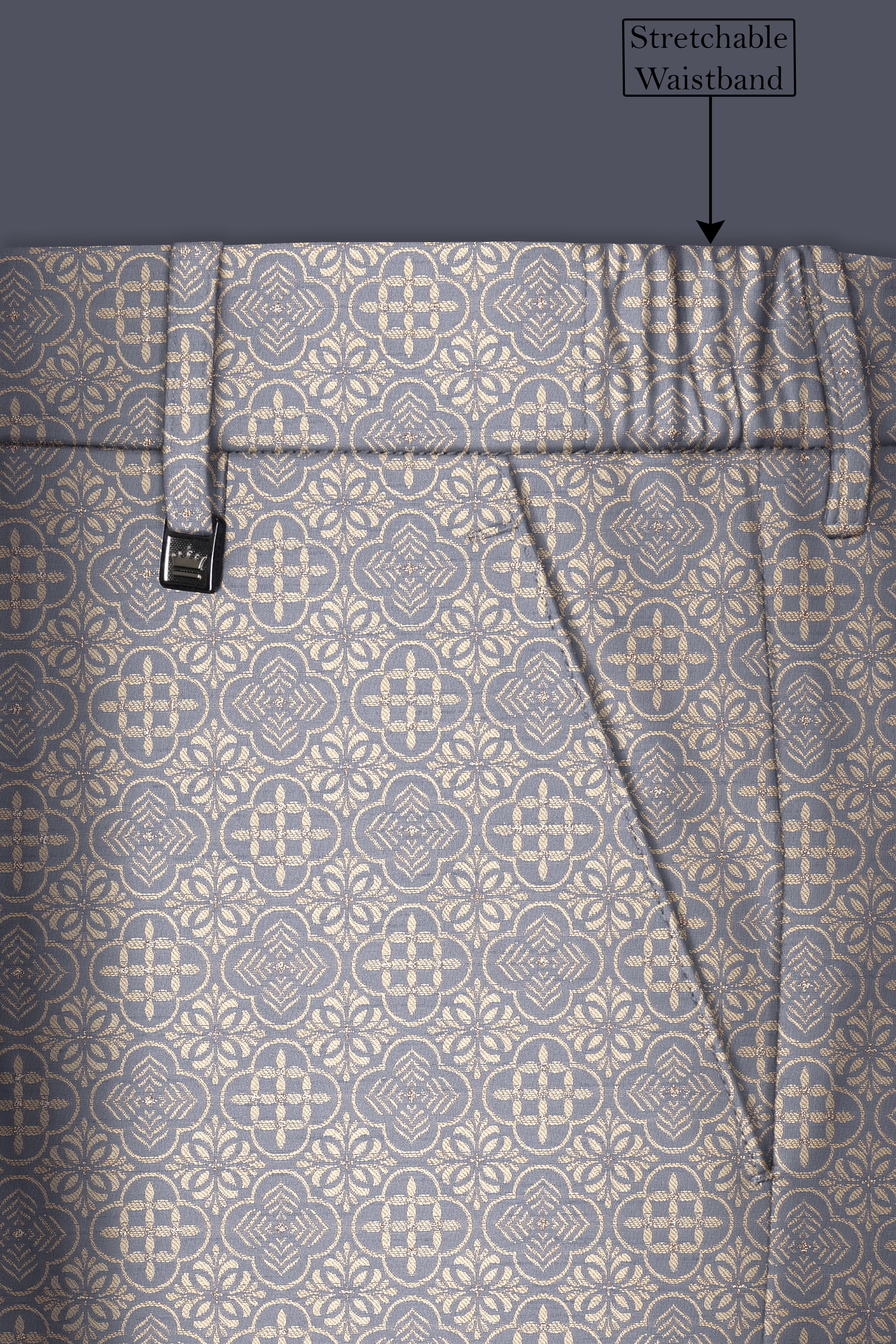 Azuroque-Somke Gray and Desert Jacquard Textured Designer Tuxedo Suit