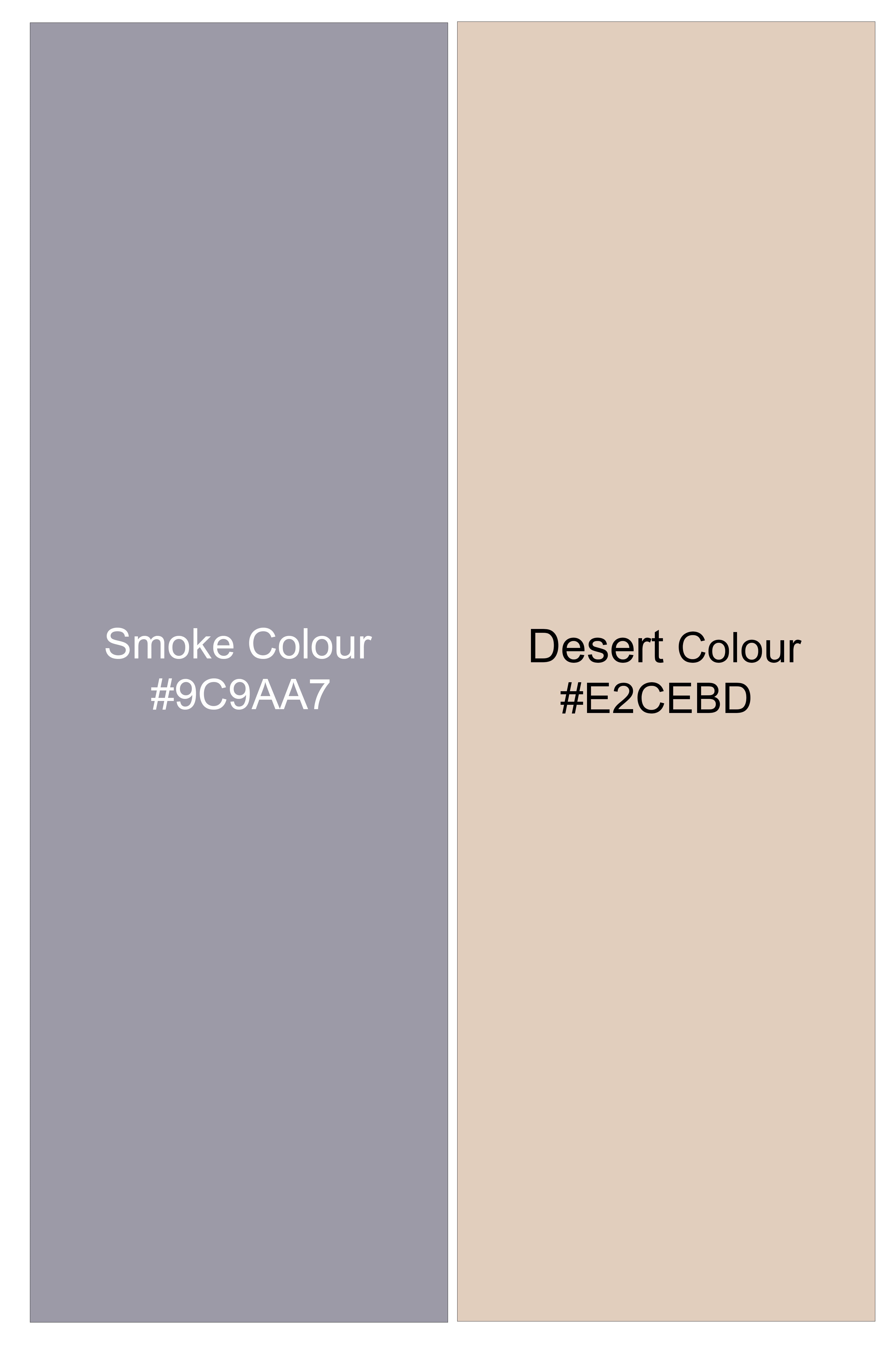 Azuroque-Somke Gray and Desert Jacquard Textured Designer Tuxedo Suit