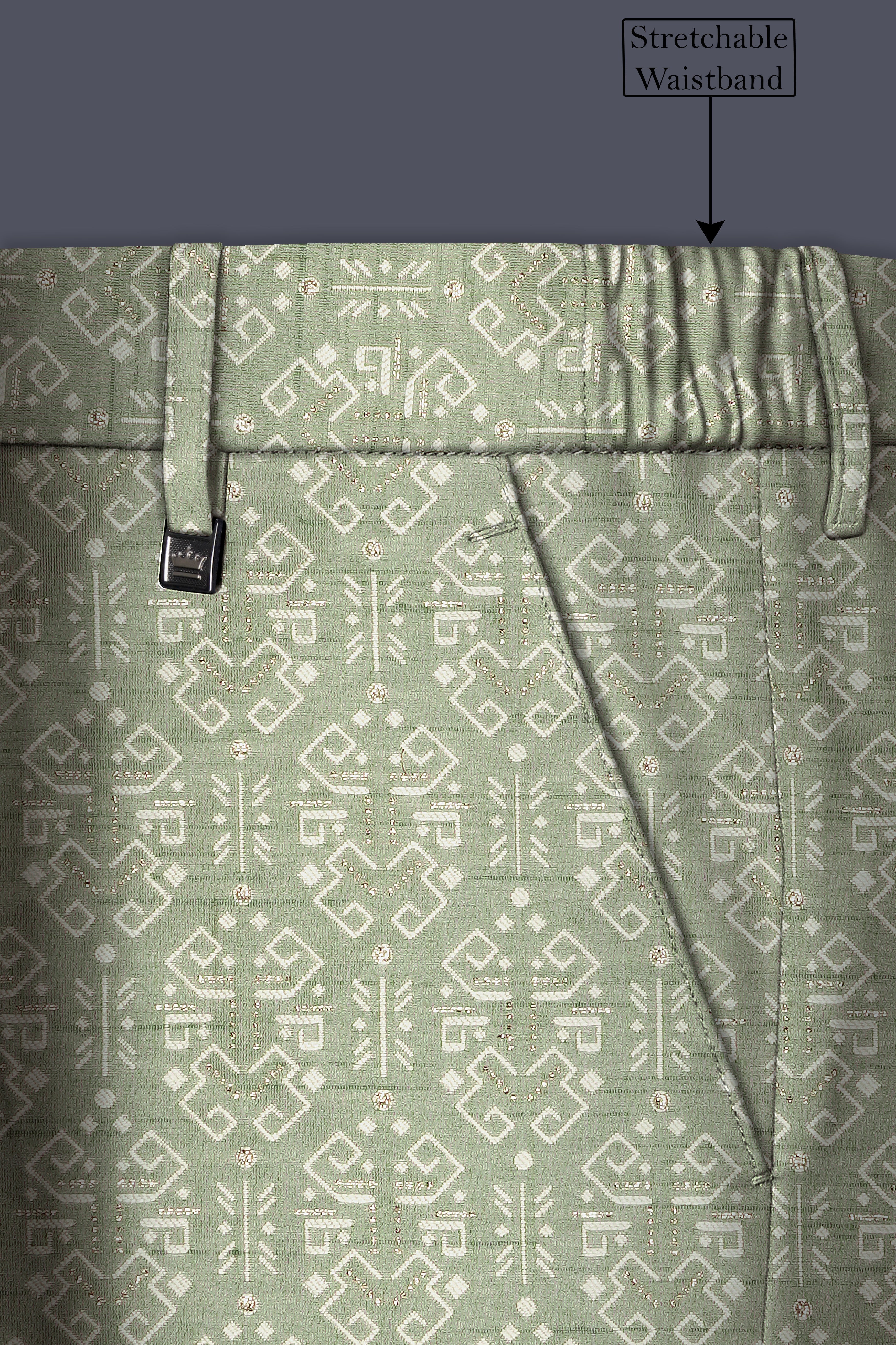 Verlino-Pumice Green and White Jacquard Textured Designer Tuxedo Suit