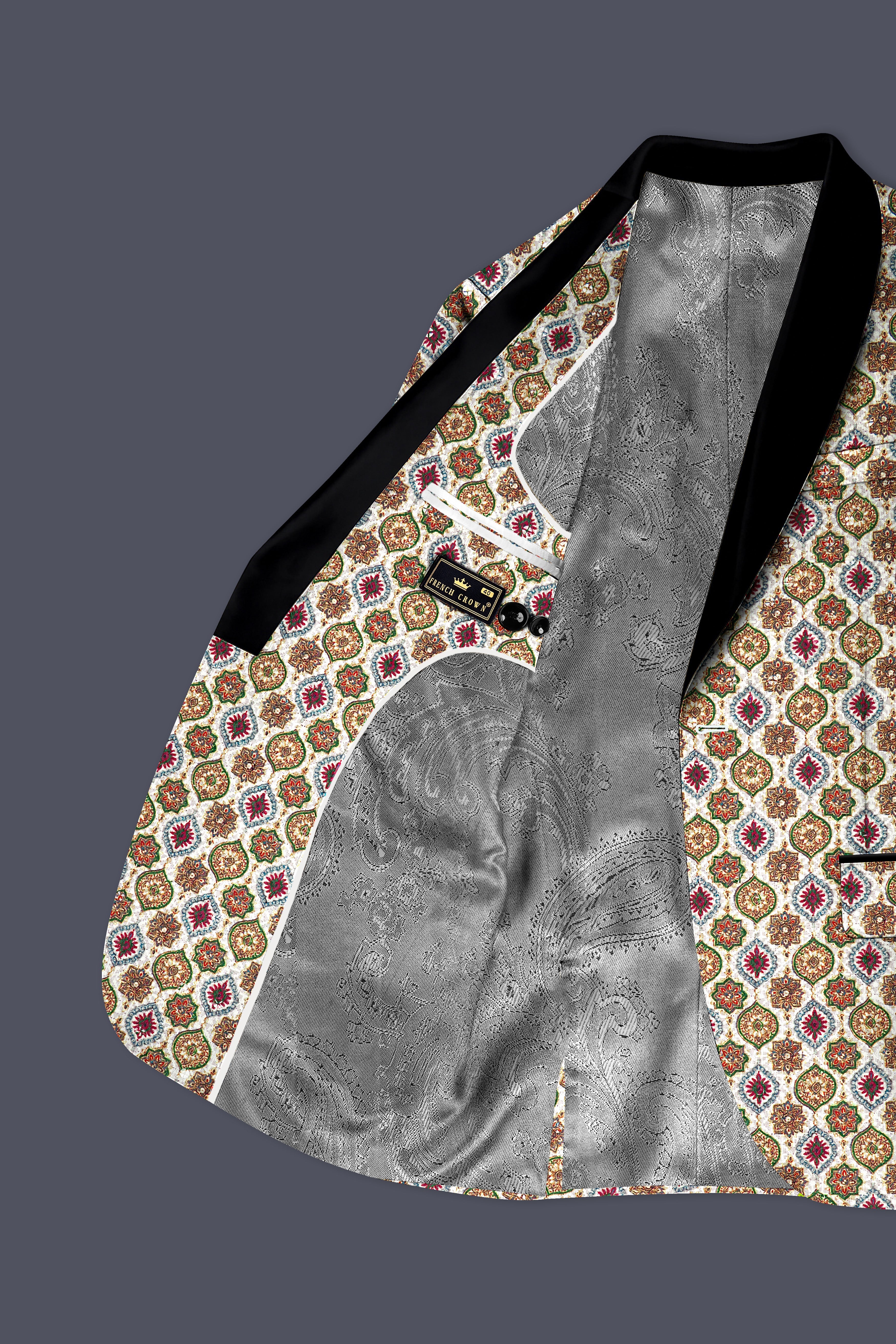 Alvesso-Bright White And Spruce Green Embroidered Designer Tuxedo Suit