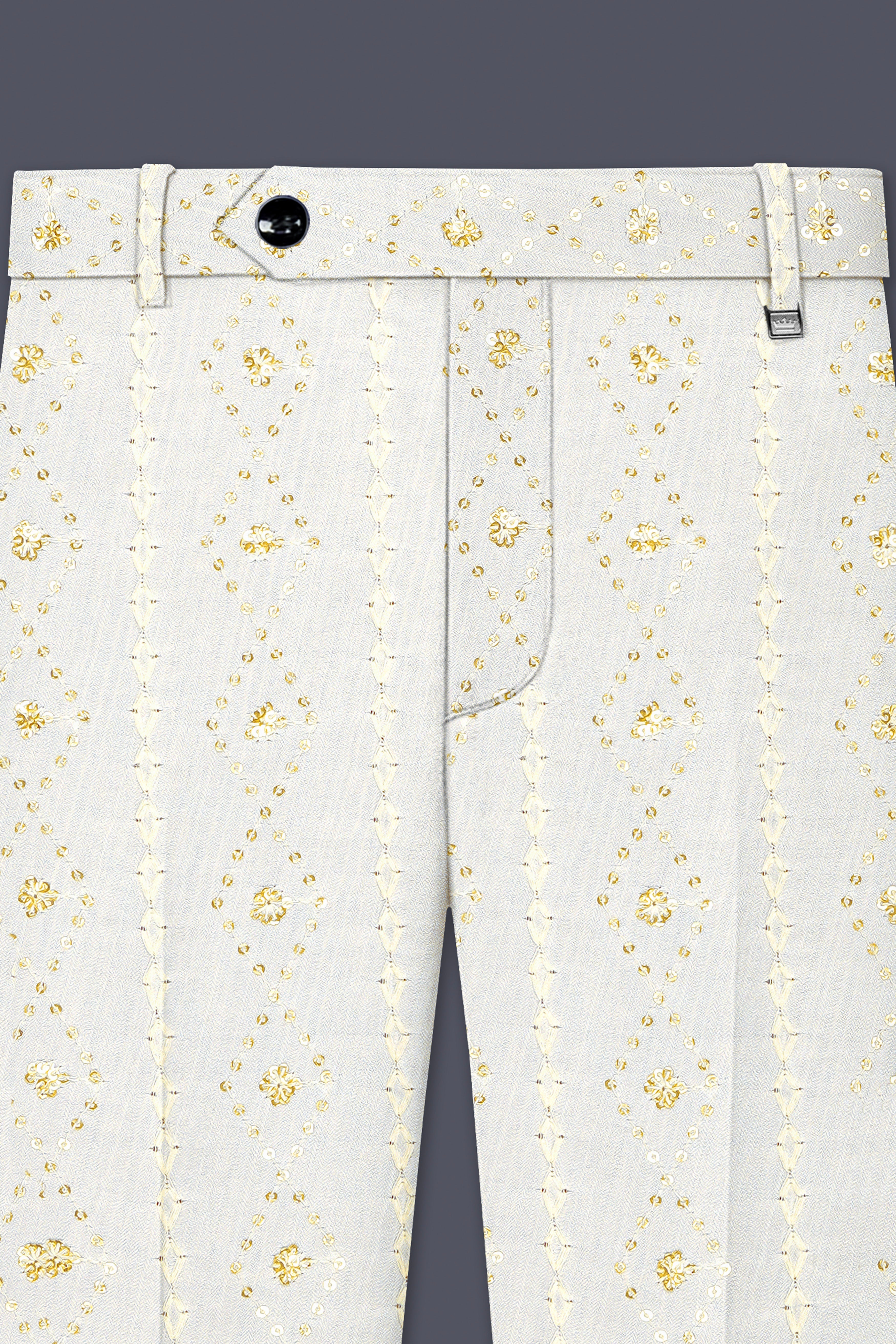 Aurevia-Albescent Cream With Sequin Embroidered Designer Tuxedo Suit
