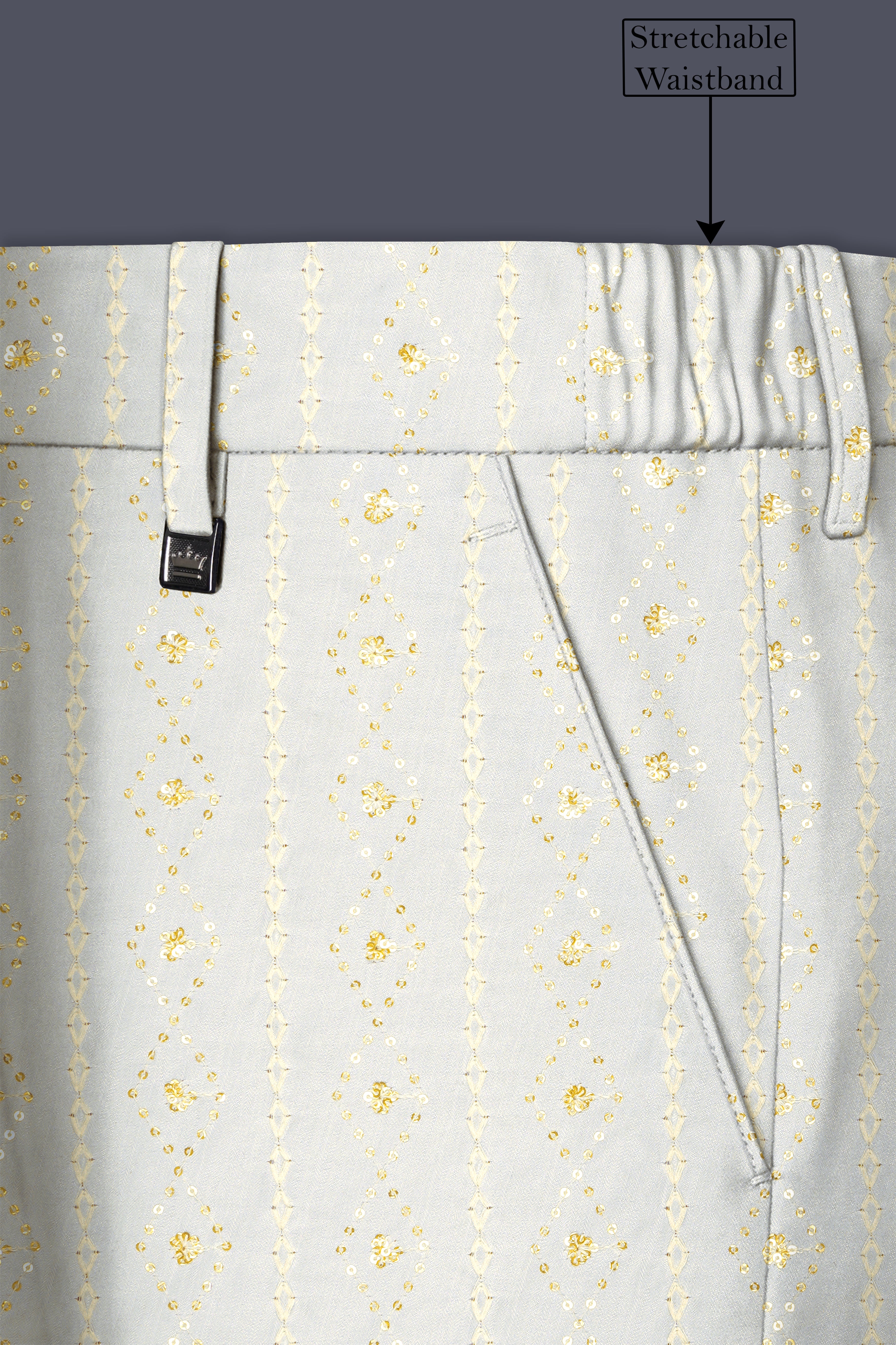 Aurevia-Albescent Cream With Sequin Embroidered Designer Tuxedo Suit