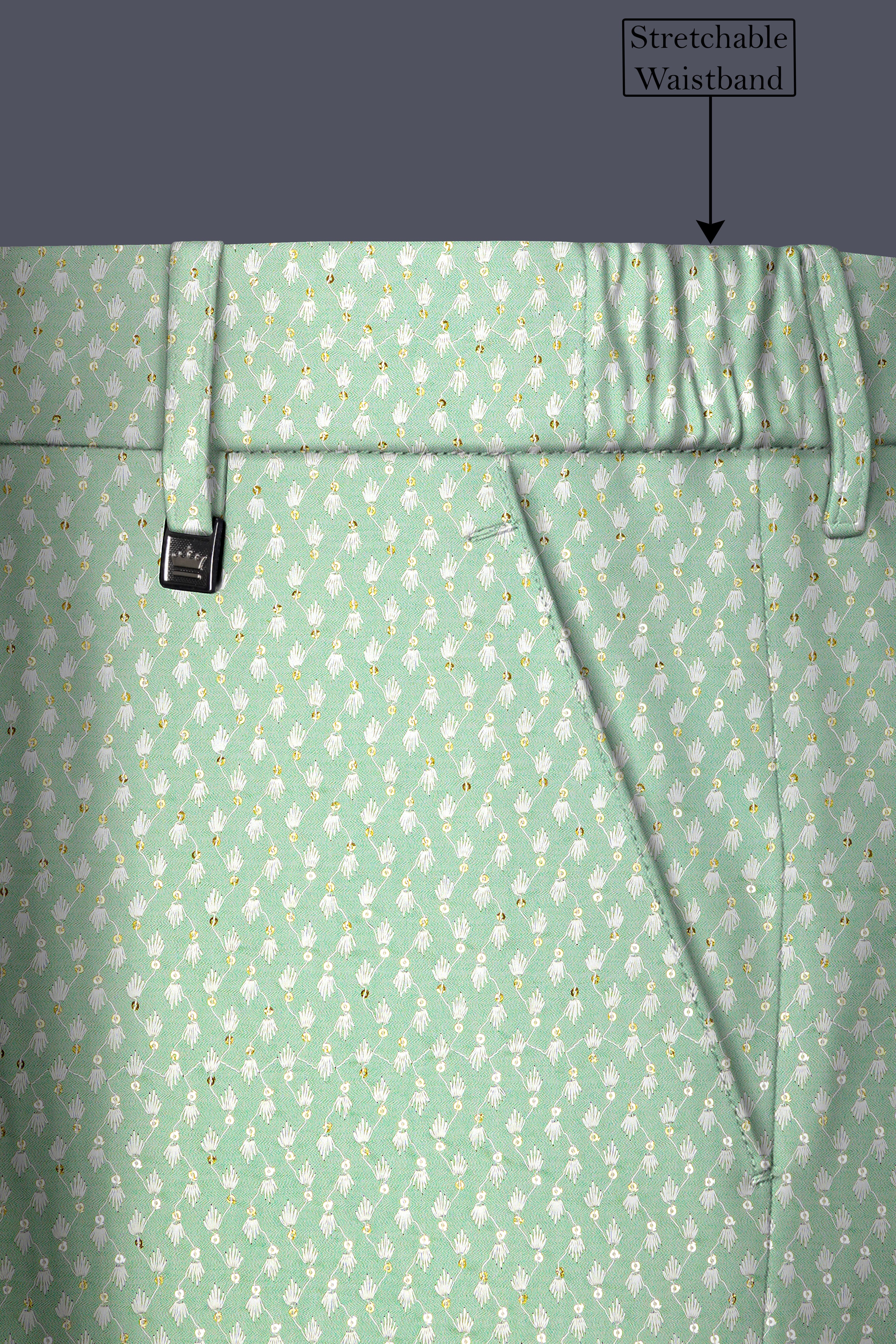 Veressa-Tasman Green Embroidered Viscose Designer Tuxedo Suit