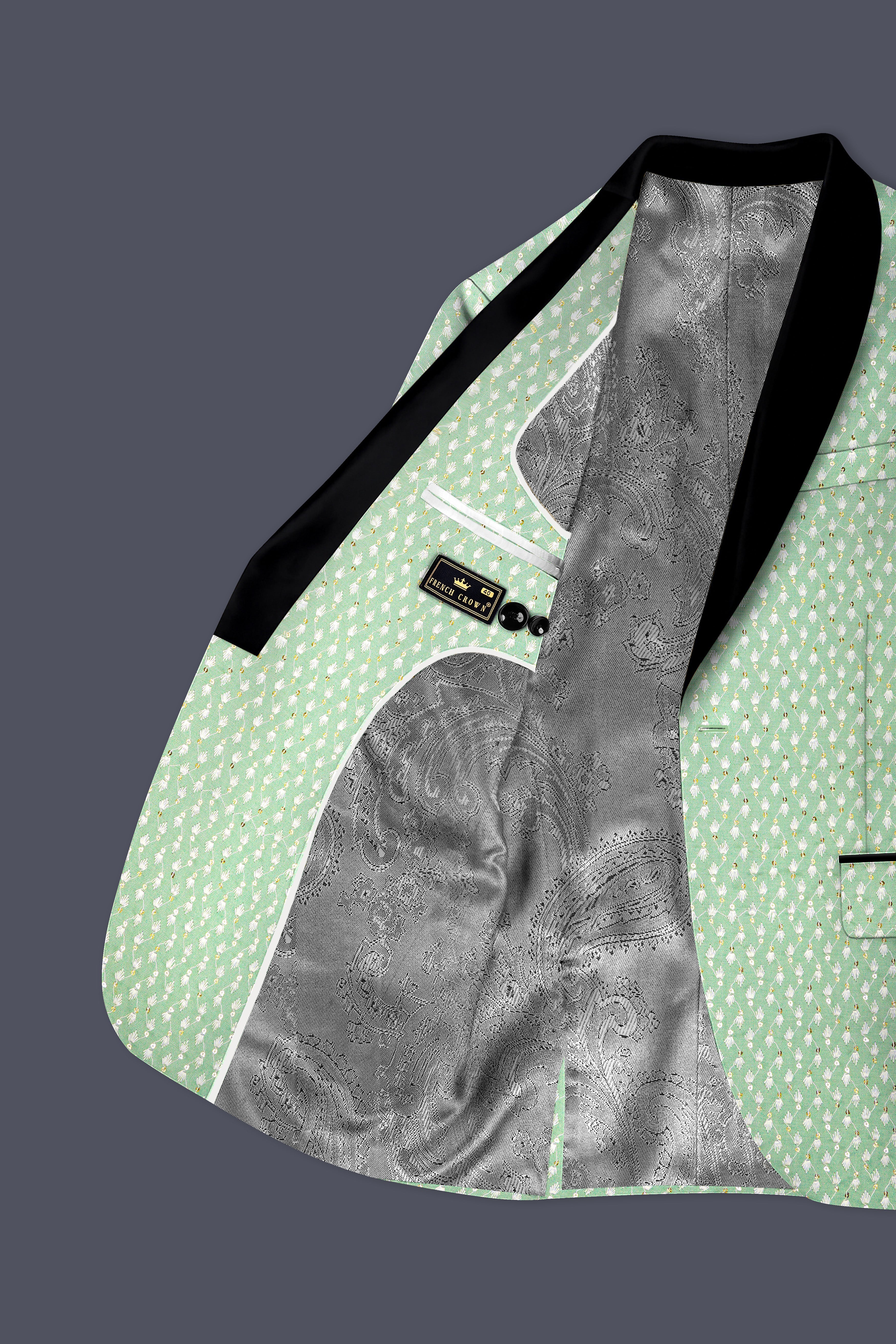 Veressa-Tasman Green Embroidered Viscose Designer Tuxedo Suit