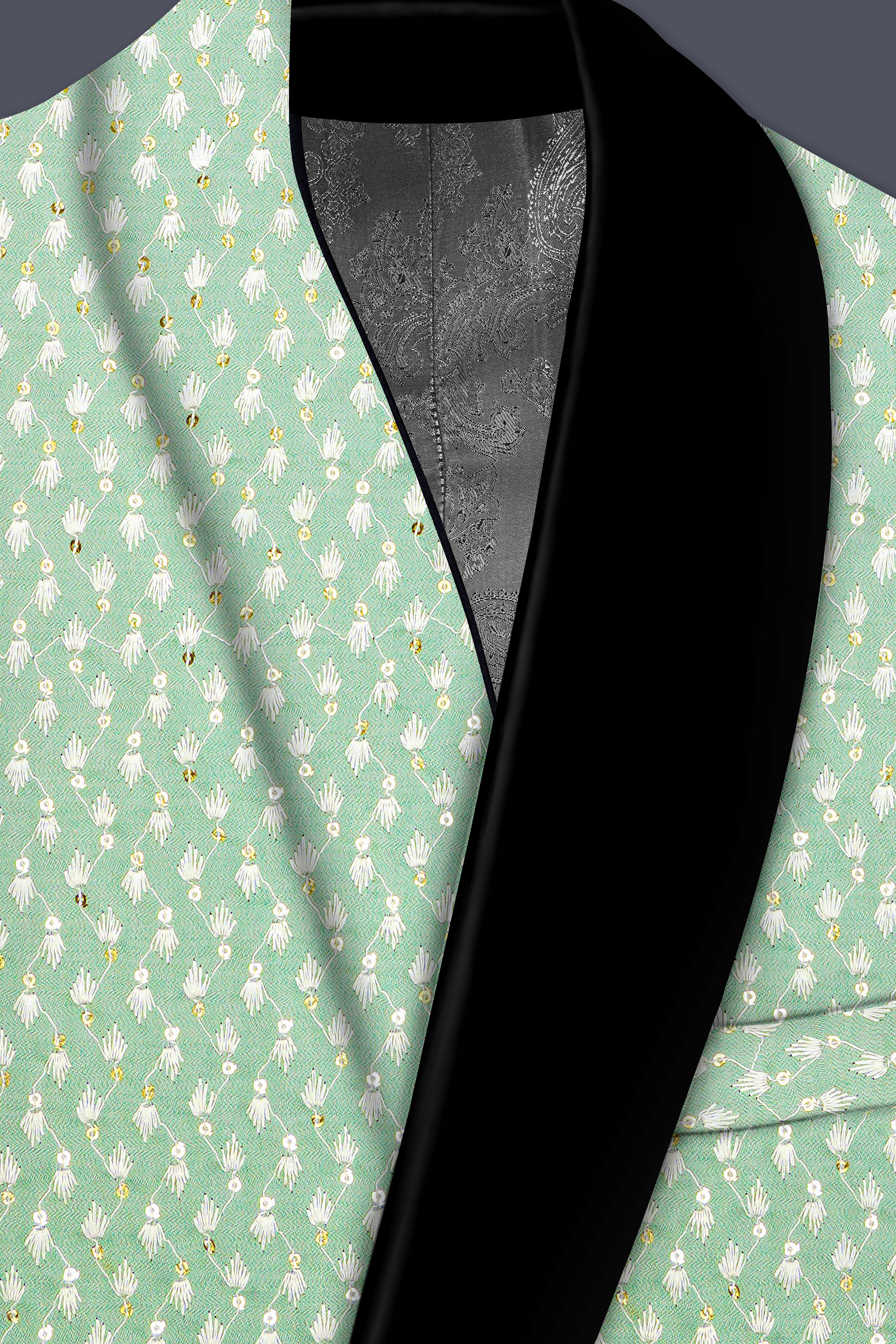 Veressa-Tasman Green Embroidered Viscose Designer Tuxedo Suit
