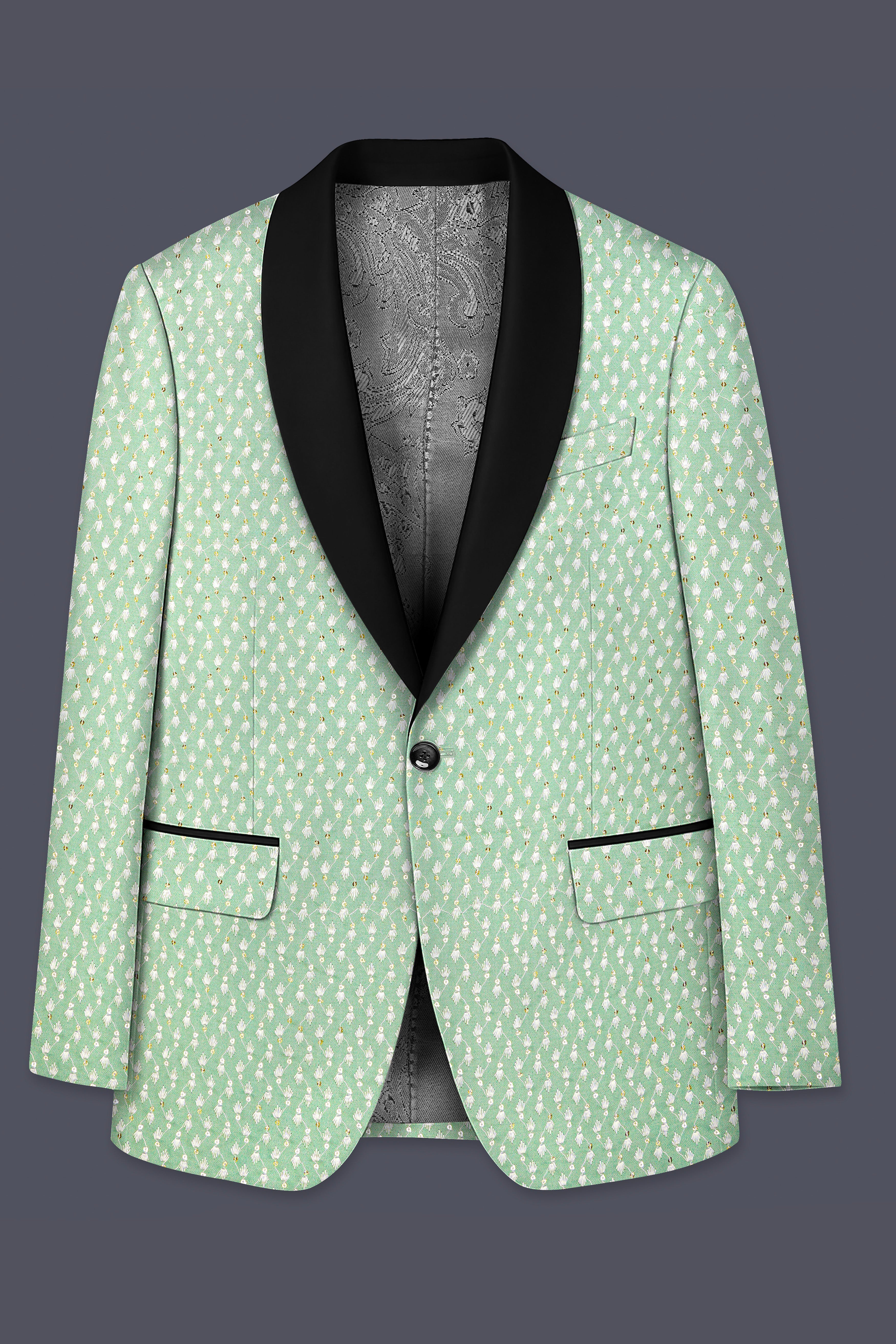Veressa-Tasman Green Embroidered Viscose Designer Tuxedo Suit