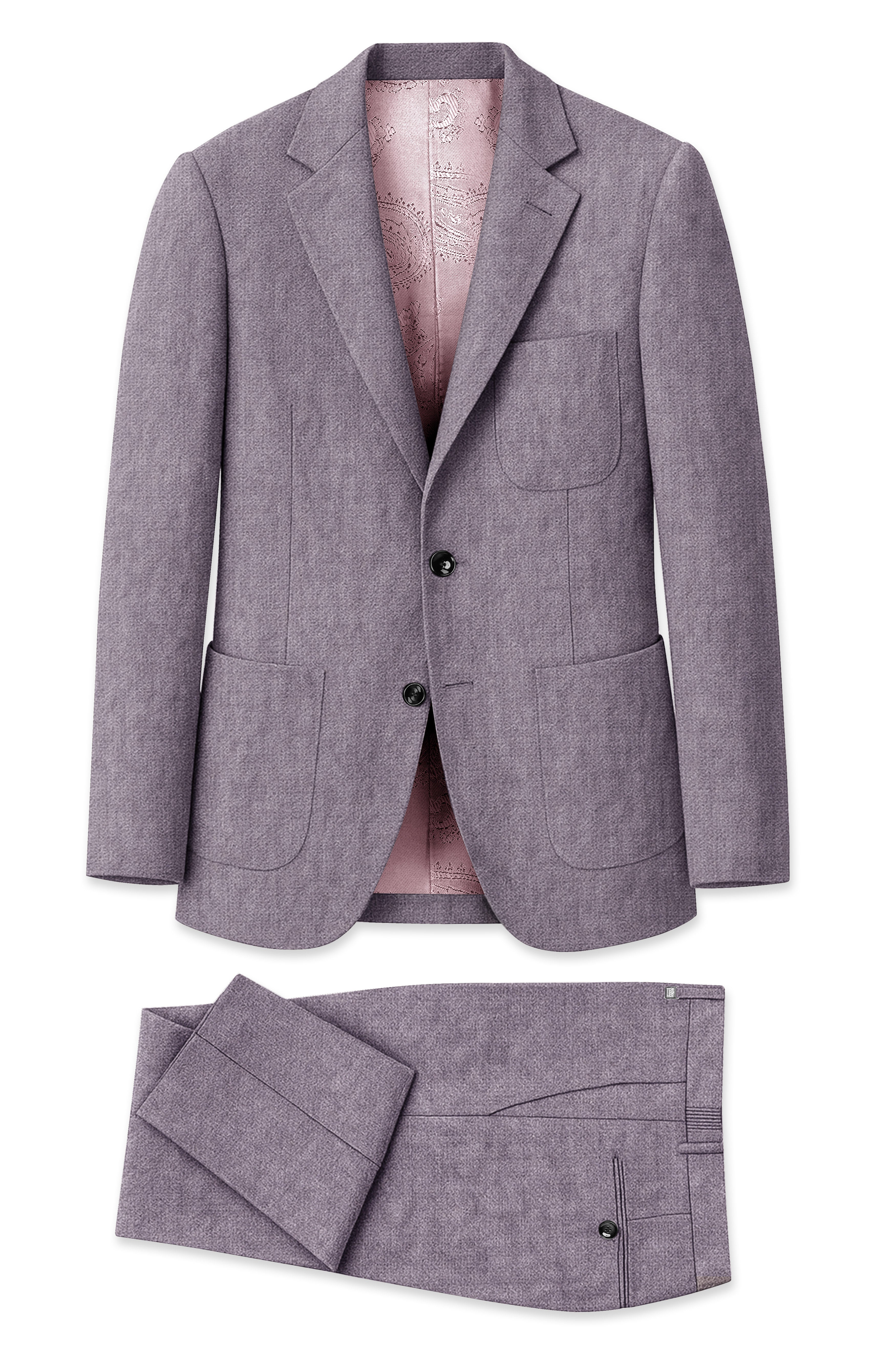 Cinerro-Monsoon Gray Luxurious Linen Single Breasted Sports Suit