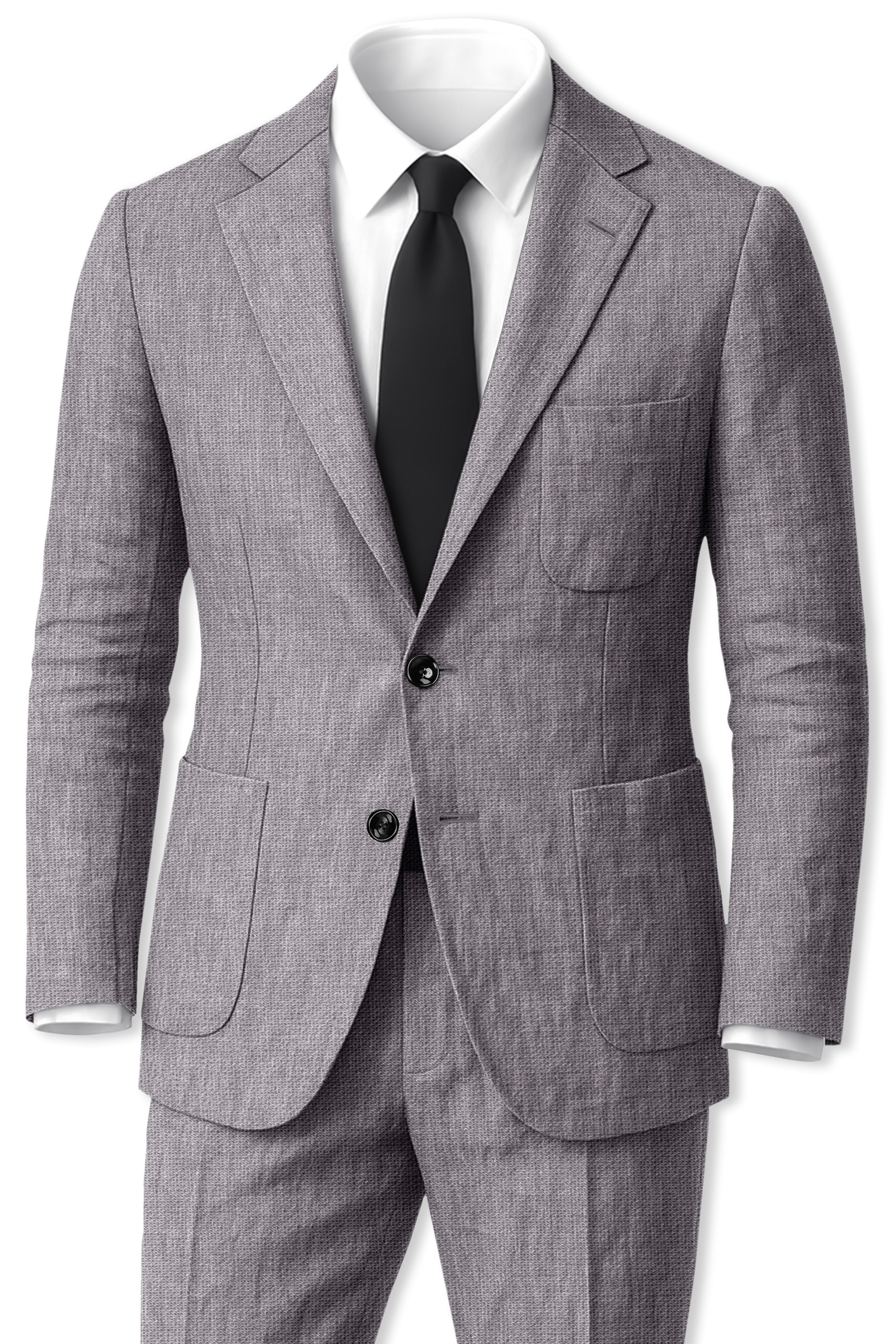 Cinerro-Monsoon Gray Luxurious Linen Single Breasted Sports Suit