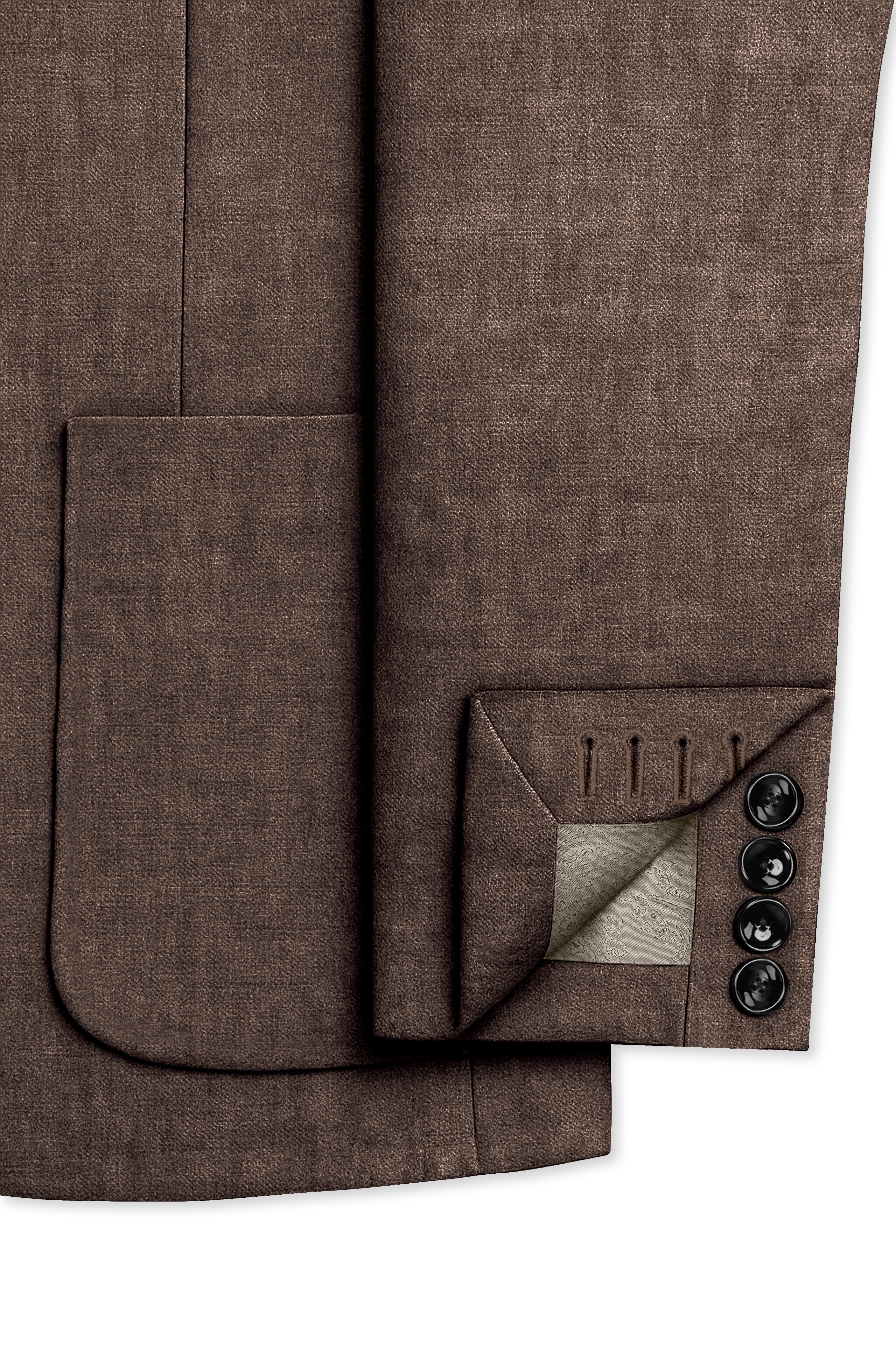 Velbrun-Kabul Brown Luxurious Linen Single Breasted Sports Suit