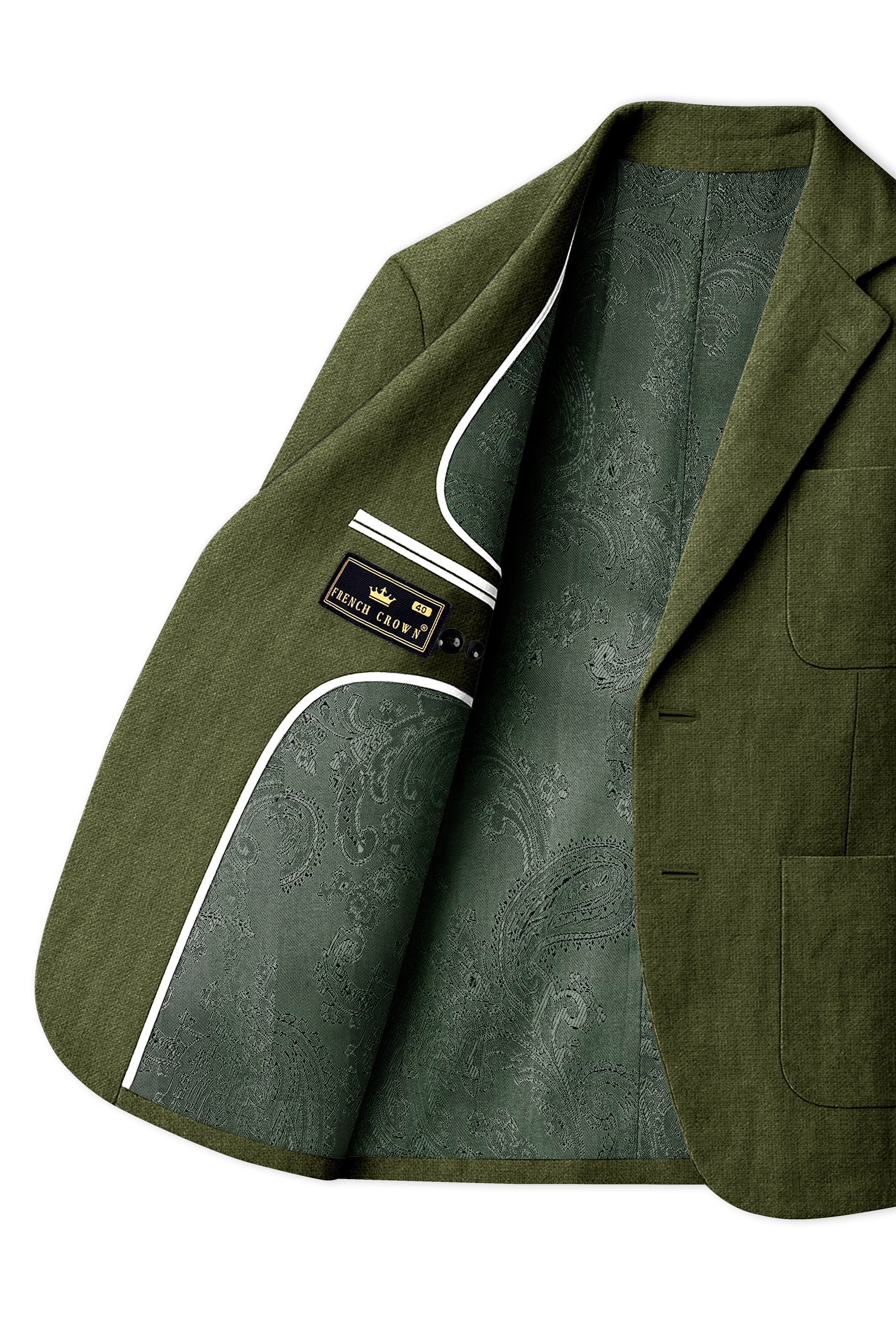 Gravino-Rifle Green Luxurious Linen Single Breasted Sports Suit