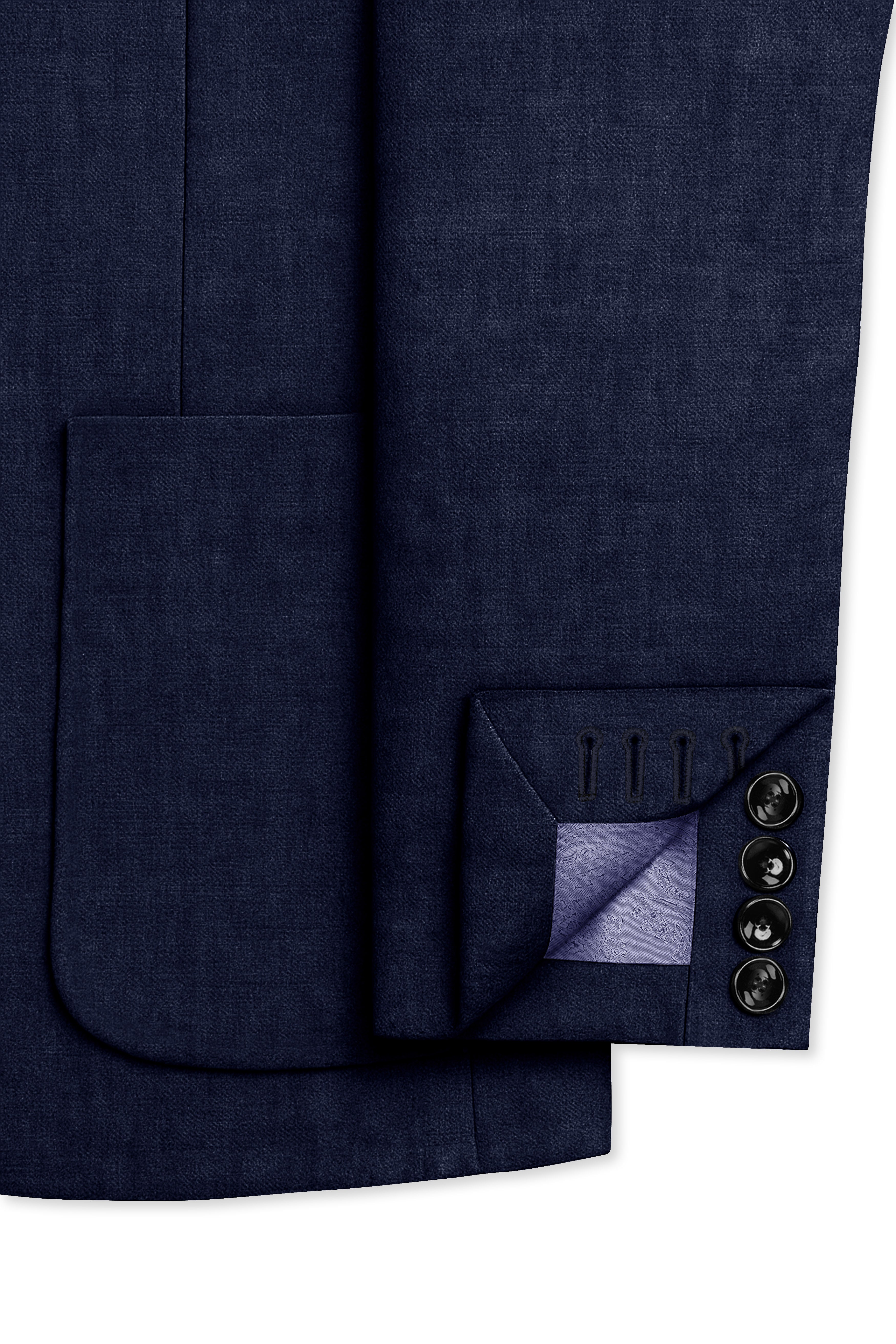 Azurven-Firefly Blue Luxurious Linen Single Breasted Sports Suit