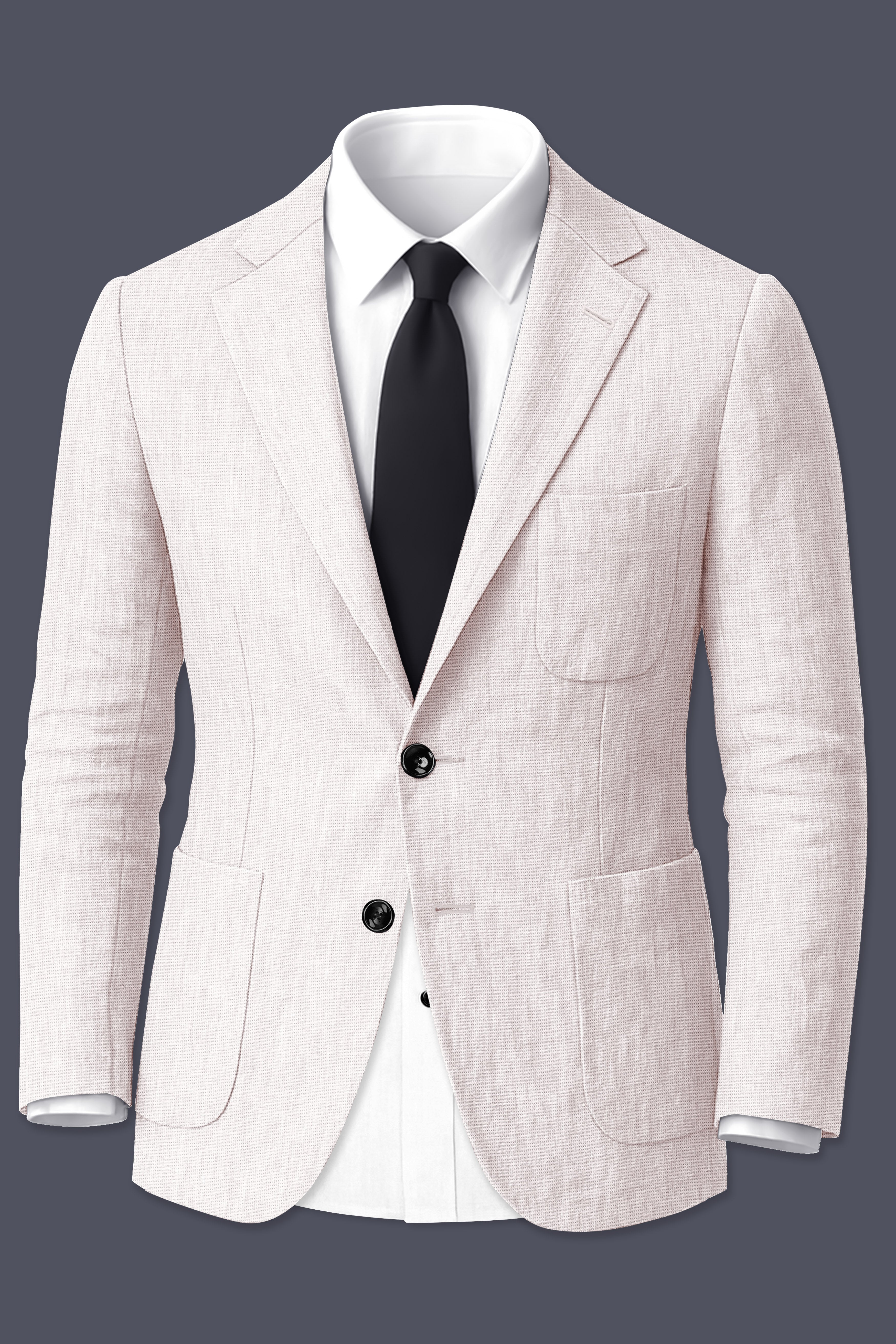 Velcrea-Vista Cream Luxurious Linen Single Breasted Sports Suit