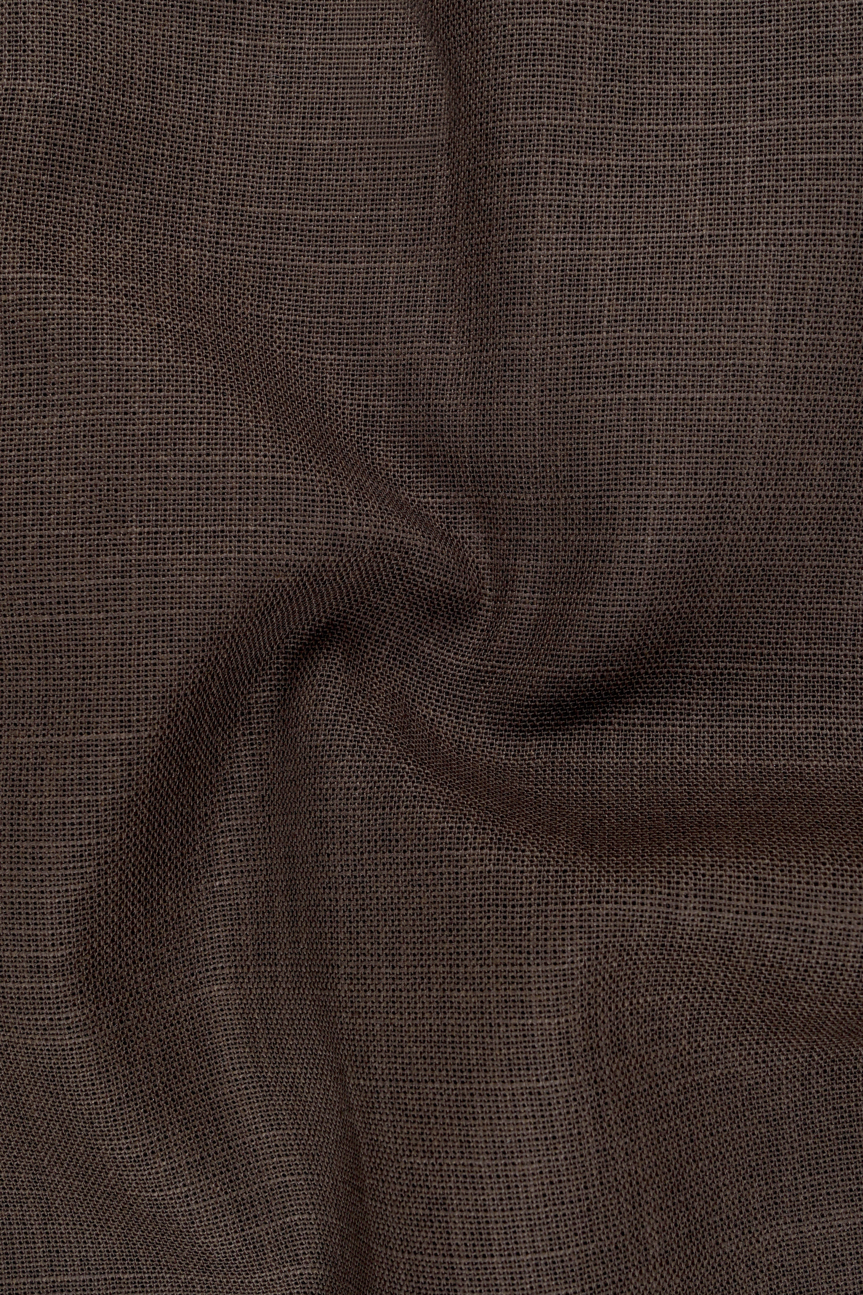 Terravo-Bistre Brown Luxurious Linen Single Breasted Sports Suit
