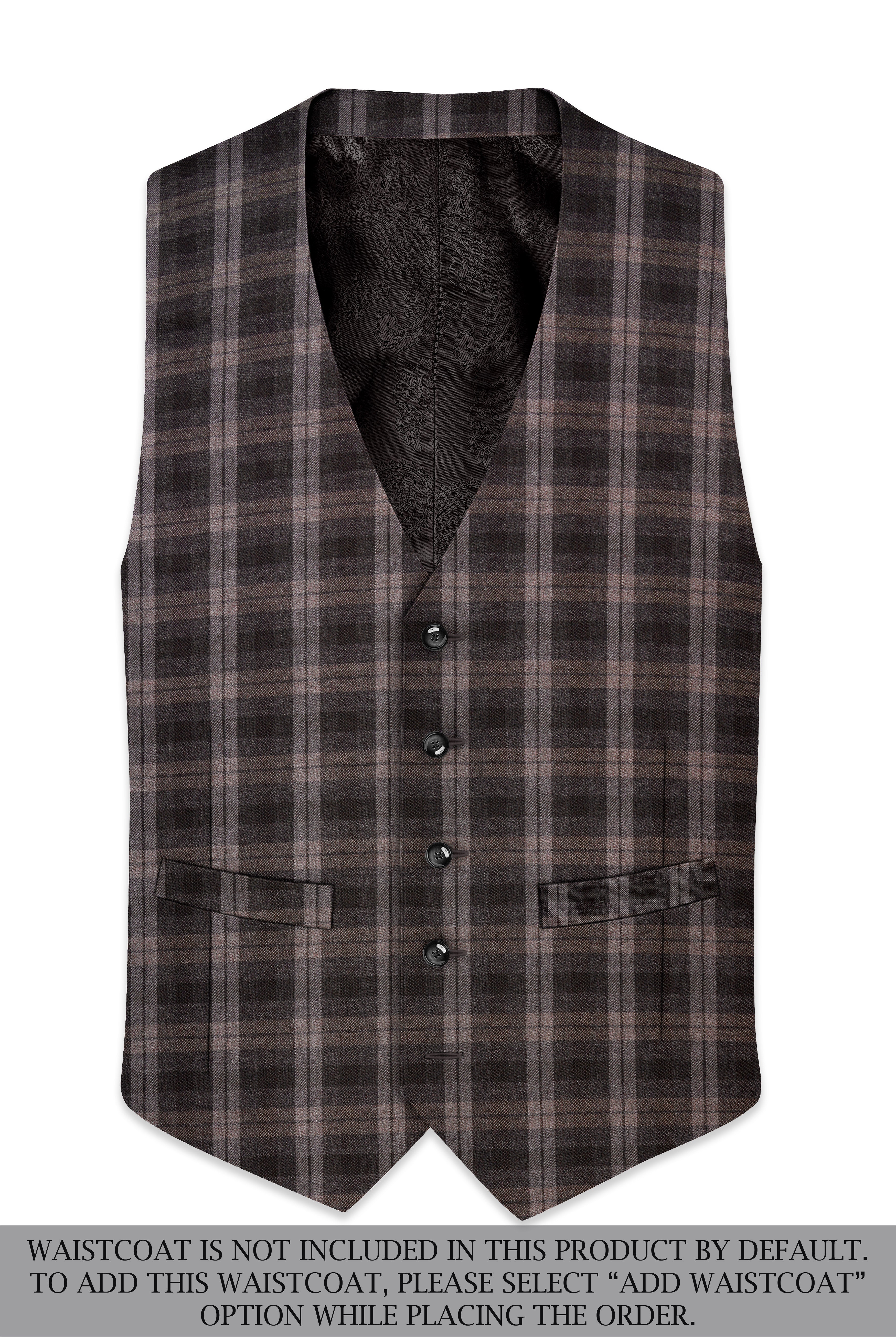 Emporo-Tundora Brown And Emperor Plaid Tweed Double Breasted Suit