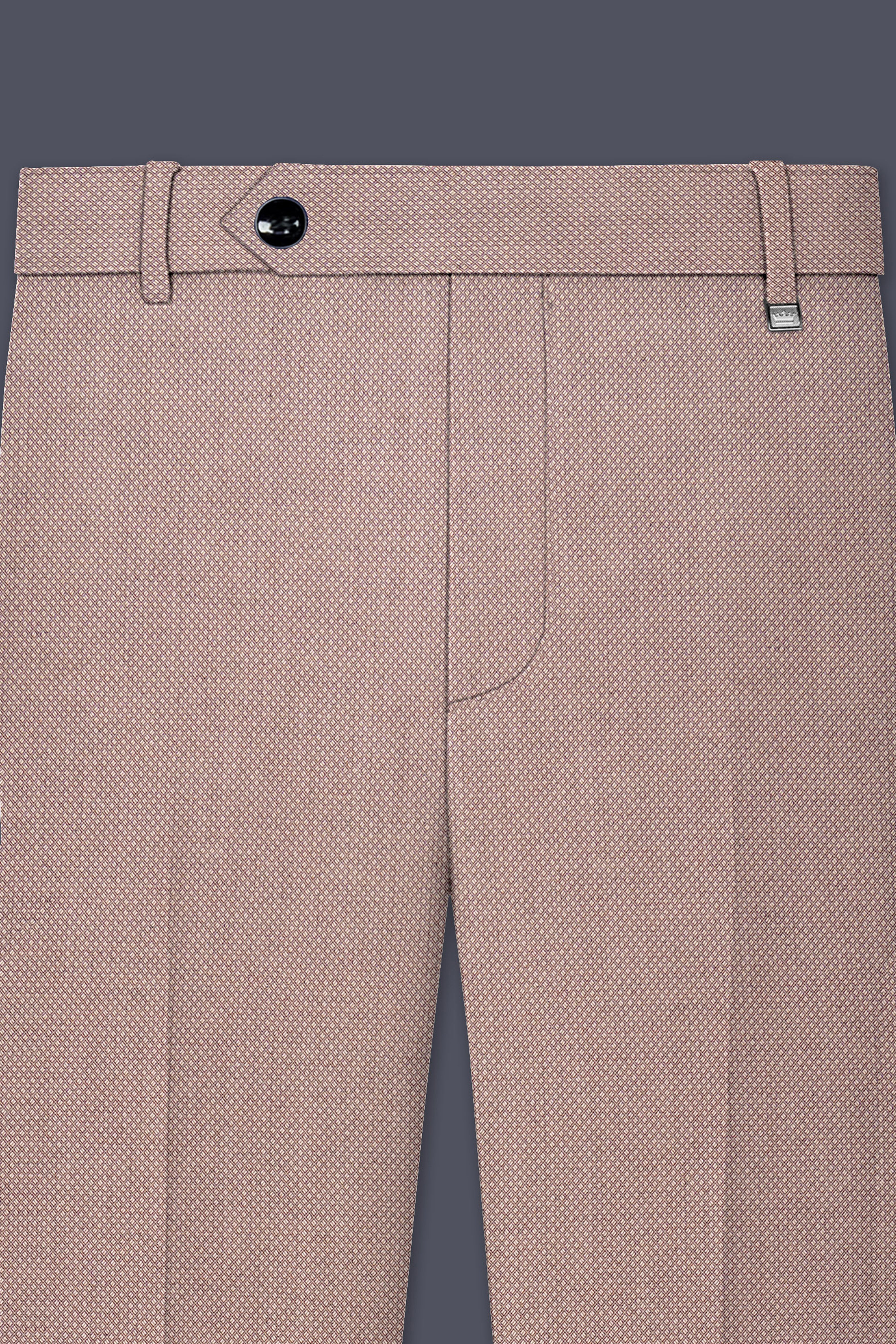 Velbrun-Zorba Brown Textured Wool Rich Single Breasted Suit