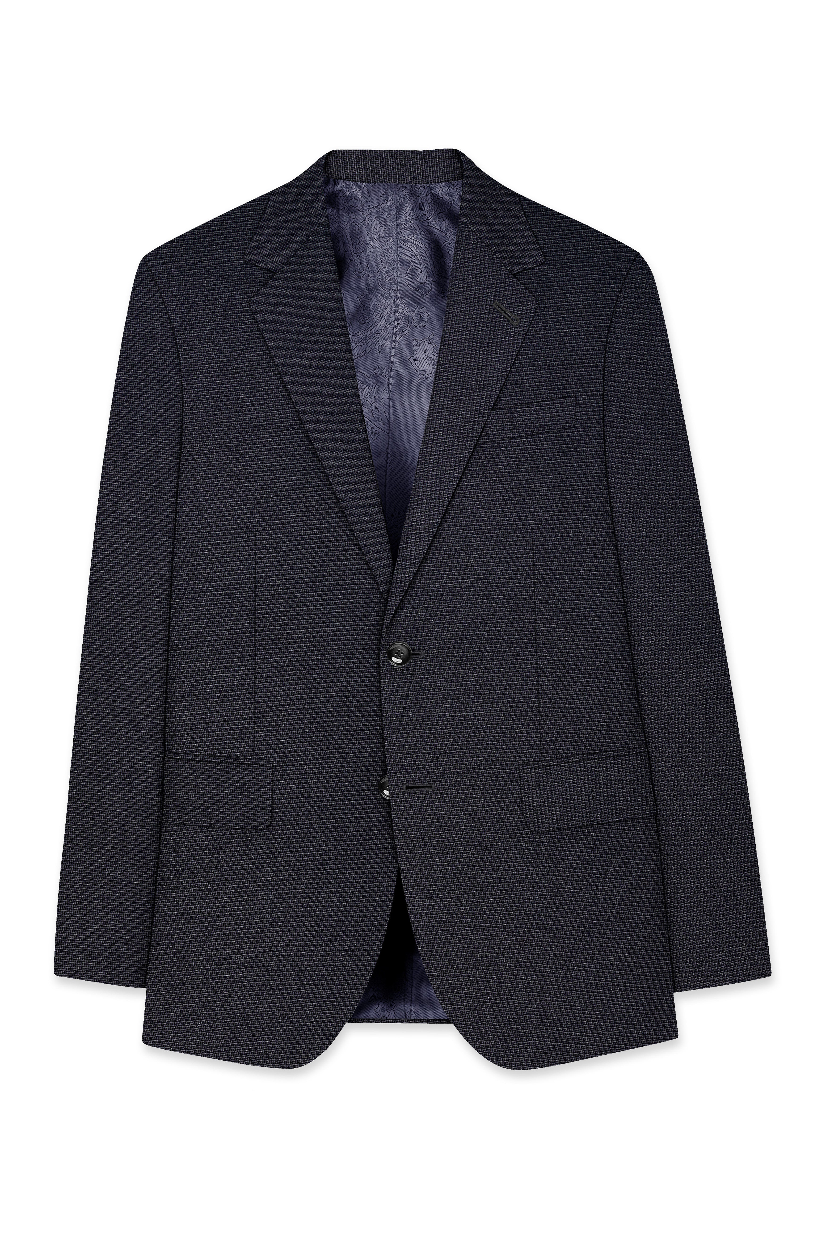 Cinerro-Shark Gray Textured Wool Rich Single Breasted Suit