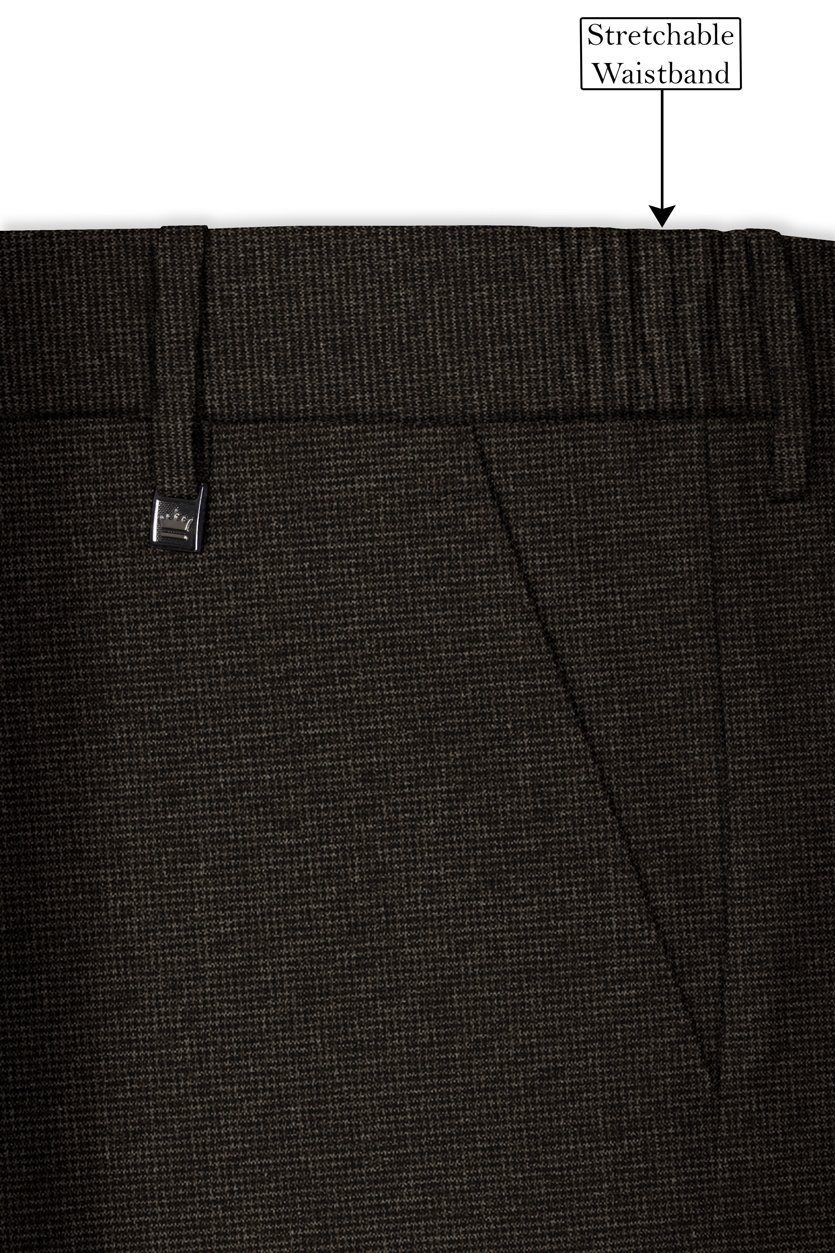 Bistrano-Acadia Brown Textured Wool Rich Single Breasted Suit
