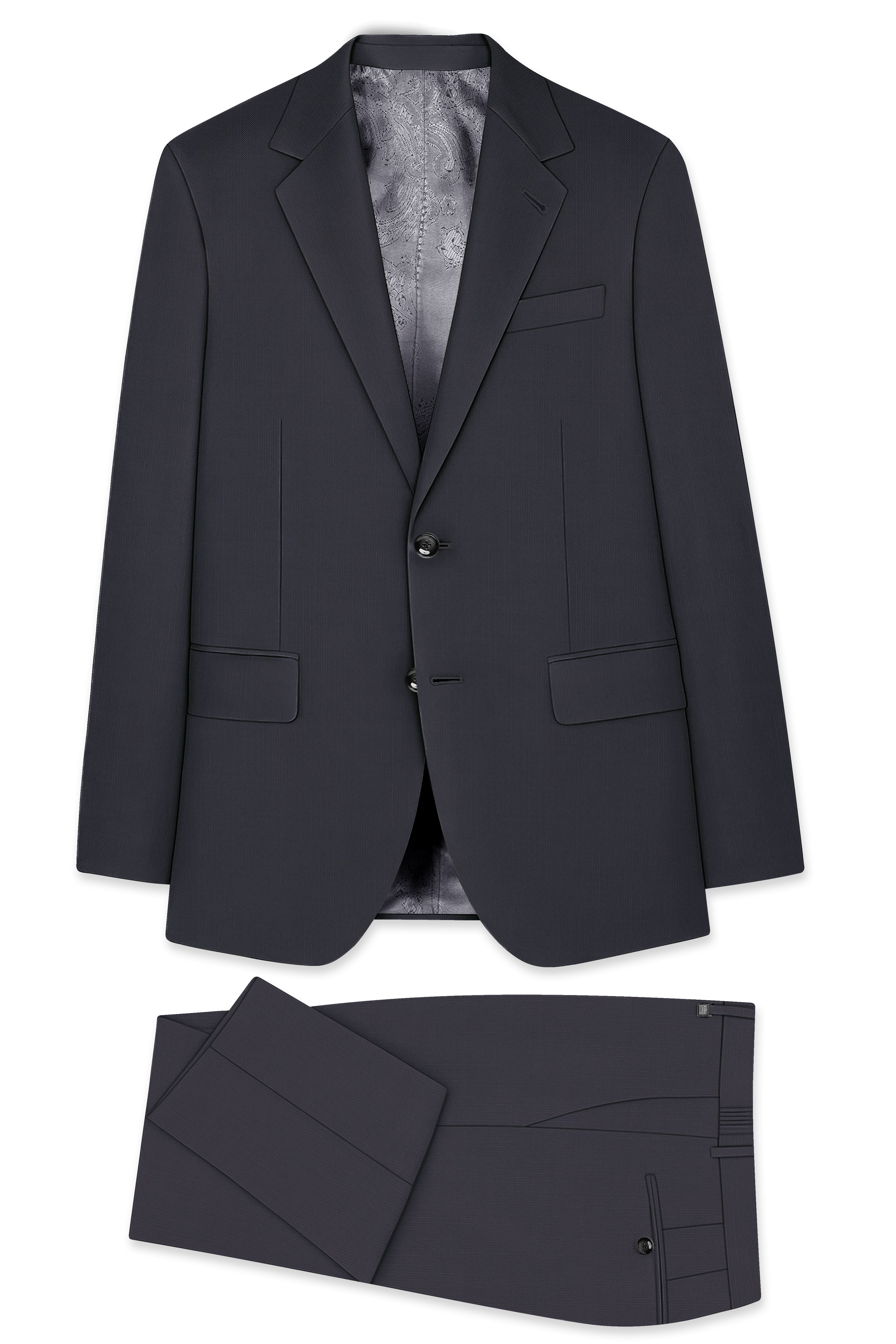 Argenvo-Baltic Sea Gray Wool Rich Single Breasted Suit