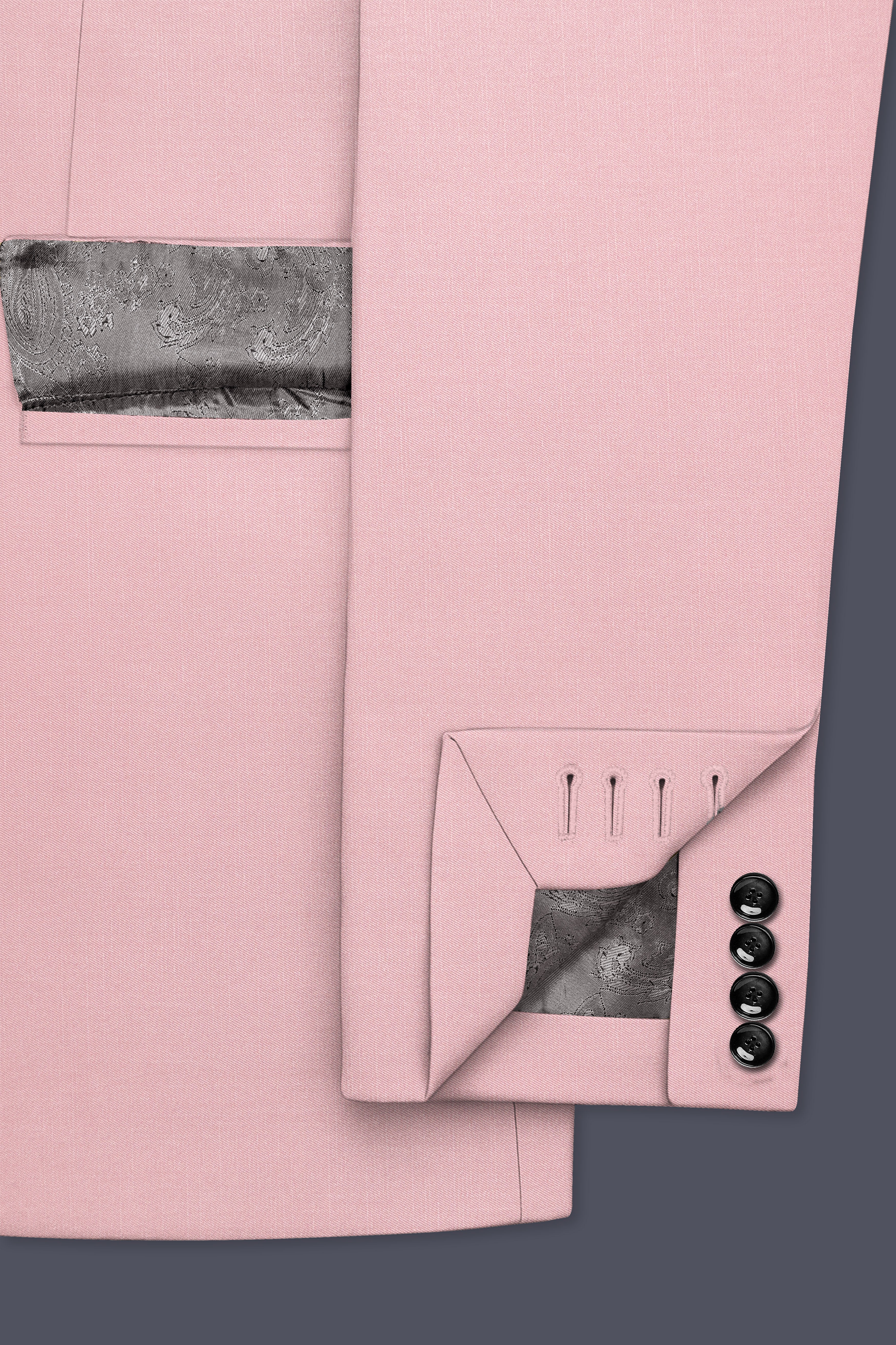 Aurerosa-Rose Pink Wool Rich Single Breasted Suit