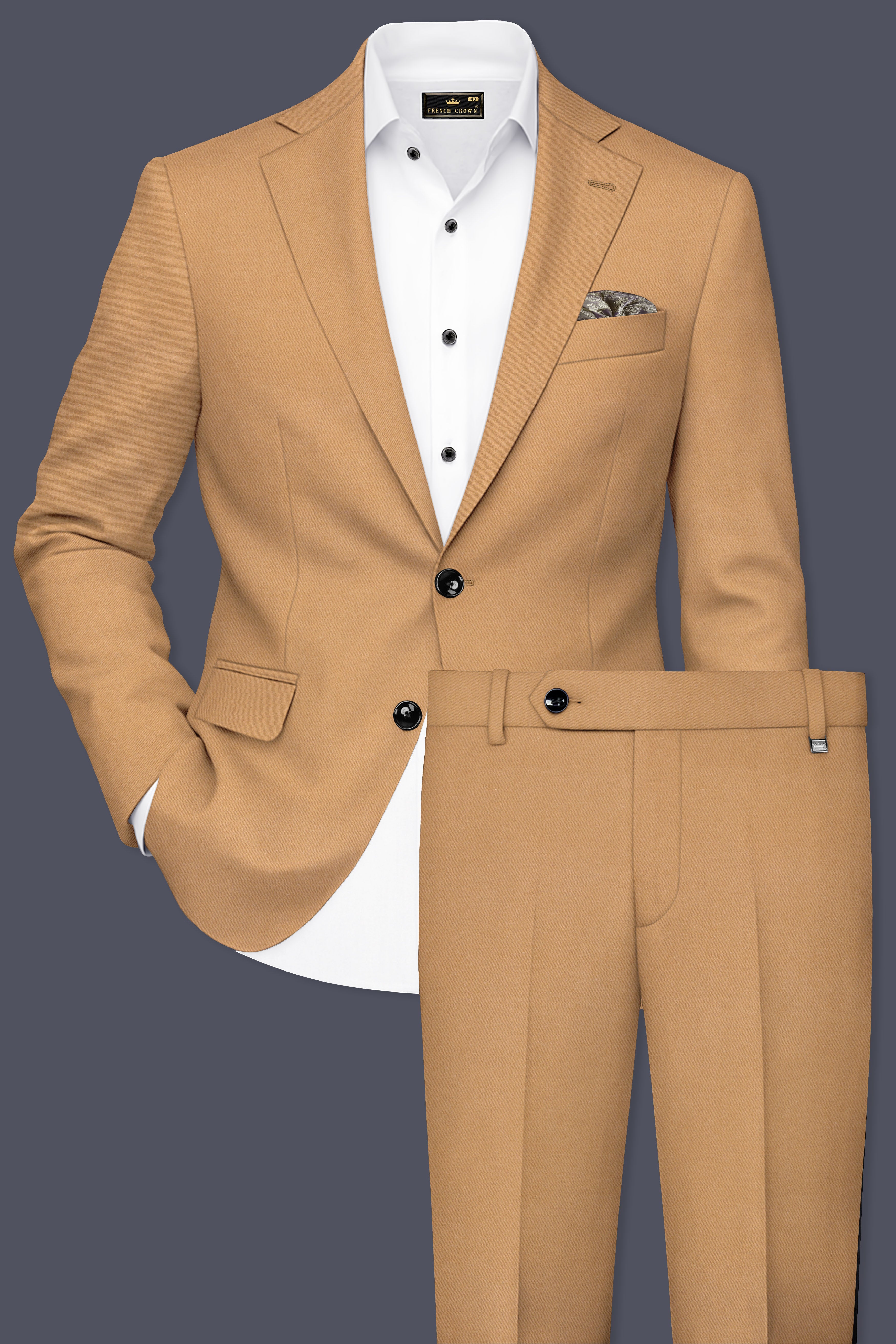 Arancio-Twine Orange Premium Cotton Single Breasted Suit