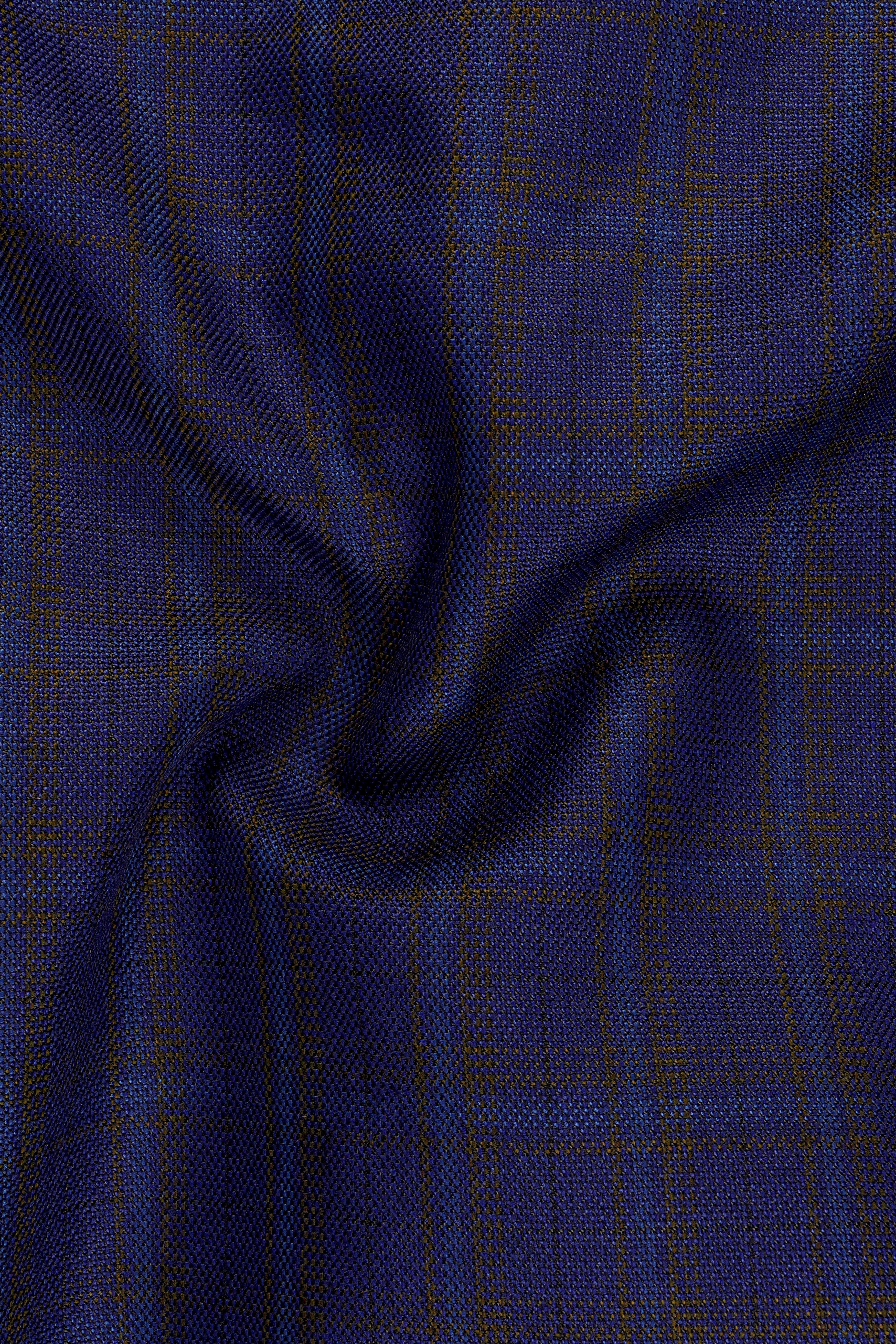 Plaivoro-Halti Blue Plaid Wool Rich Single Breasted Suit