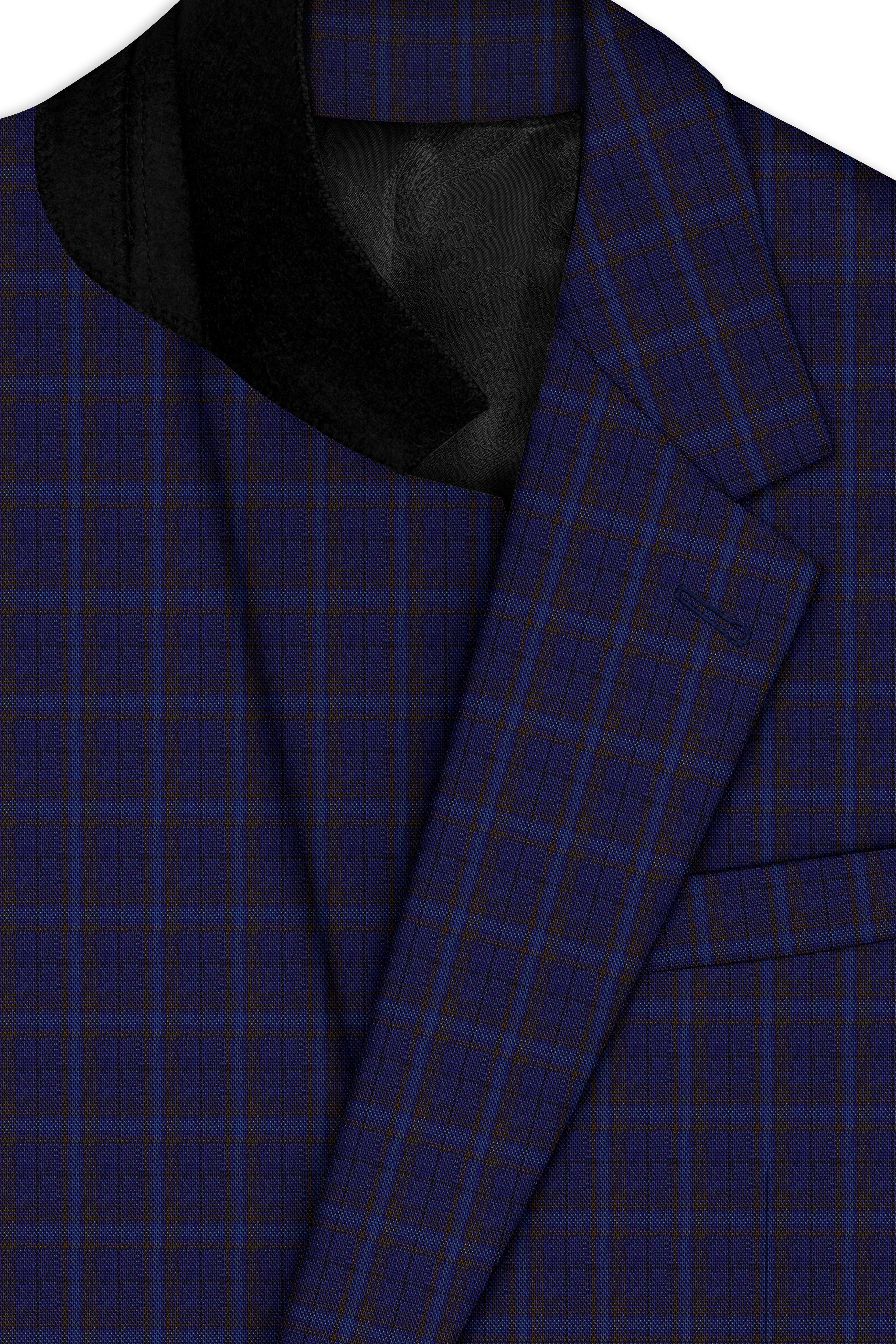 Plaivoro-Halti Blue Plaid Wool Rich Single Breasted Suit
