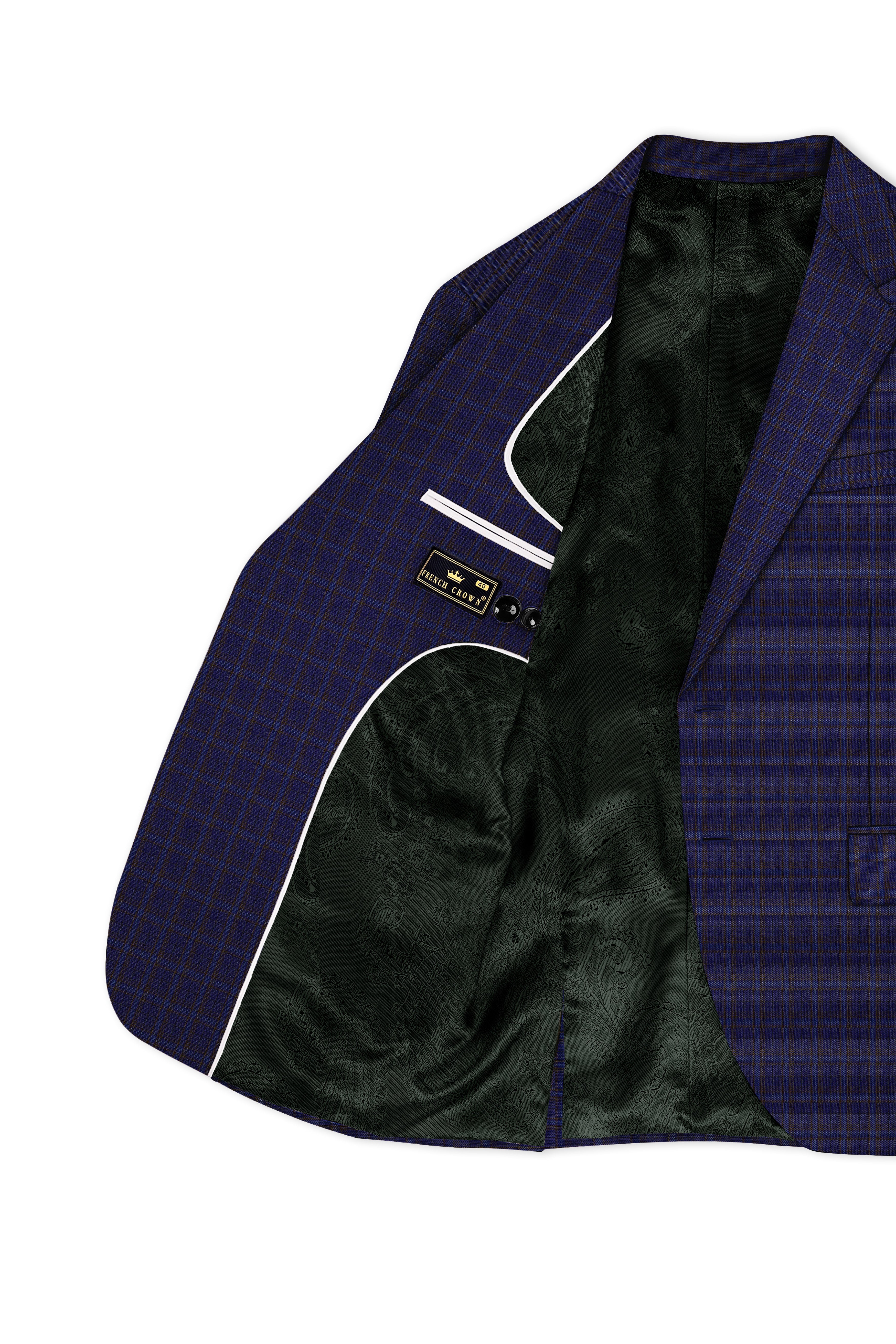 Plaivoro-Halti Blue Plaid Wool Rich Single Breasted Suit