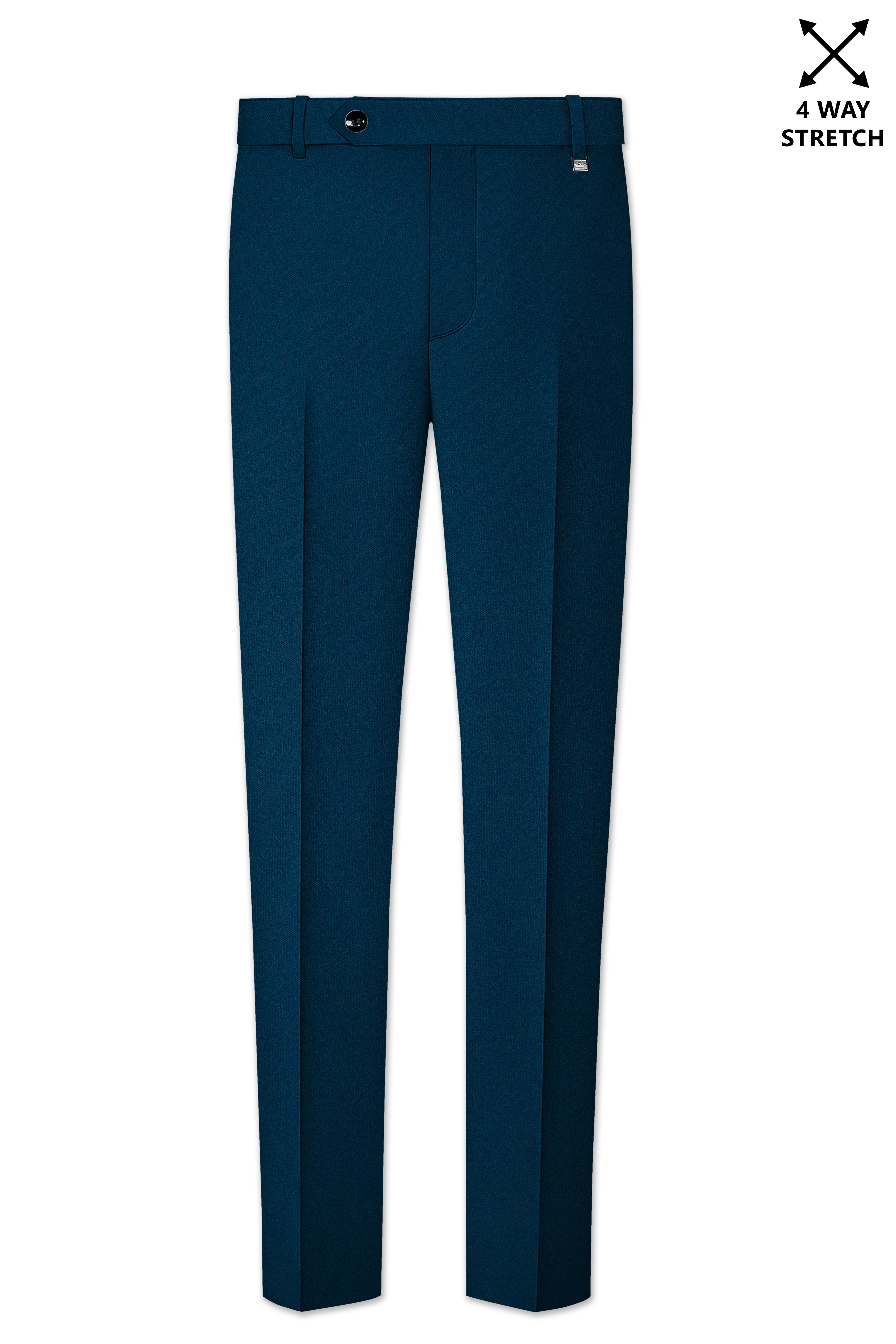 Aureblu-Korean Prussian Blue 4-Way Stretch Wool Rich Bandhgala Suit