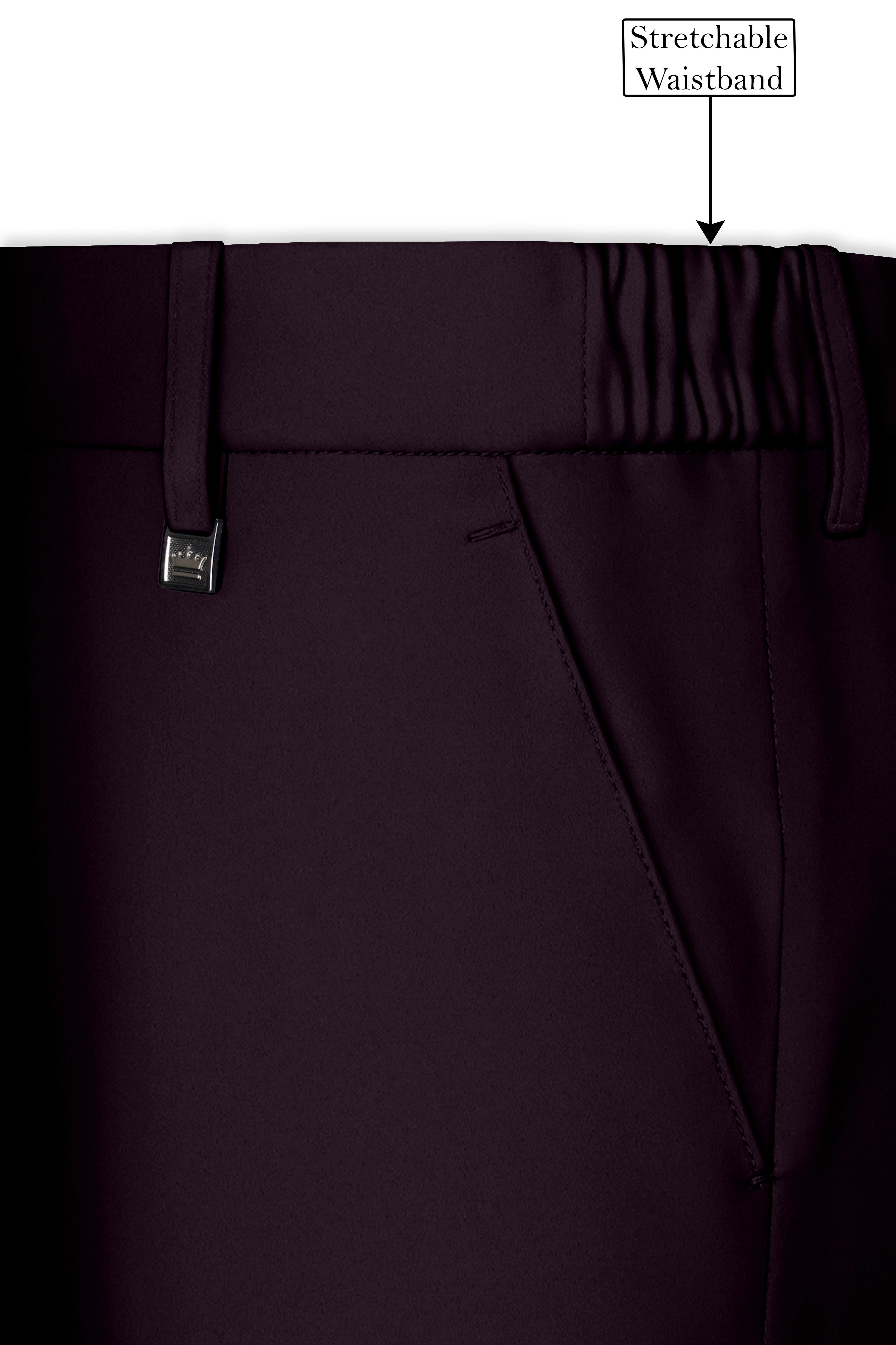 Marenzo-Korean Seal Maroon 4-Way Stretch Wool Rich Tuxedo Suit