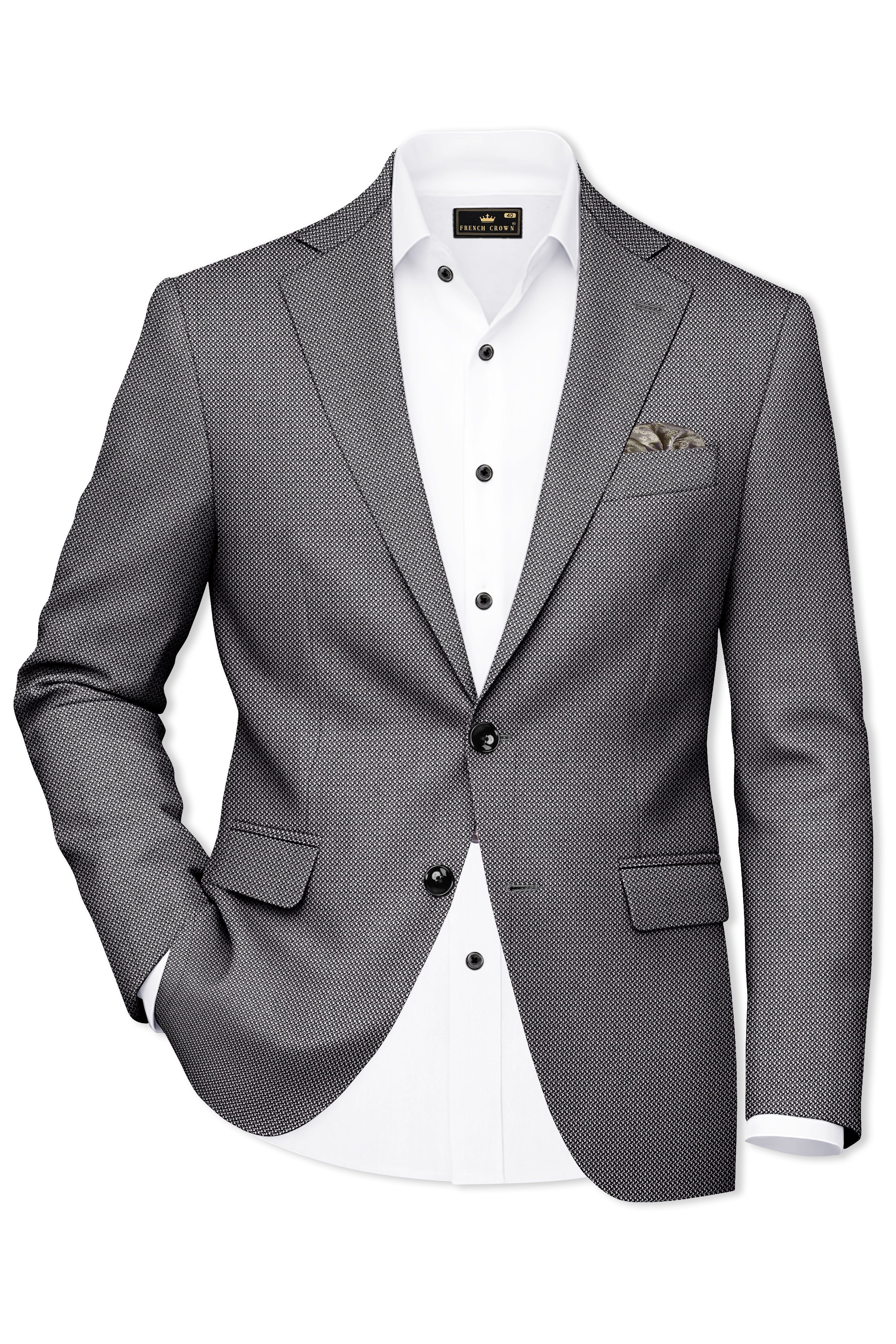 Cinerro-Dova Gray Textured Wool Rich Single Breasted Suit