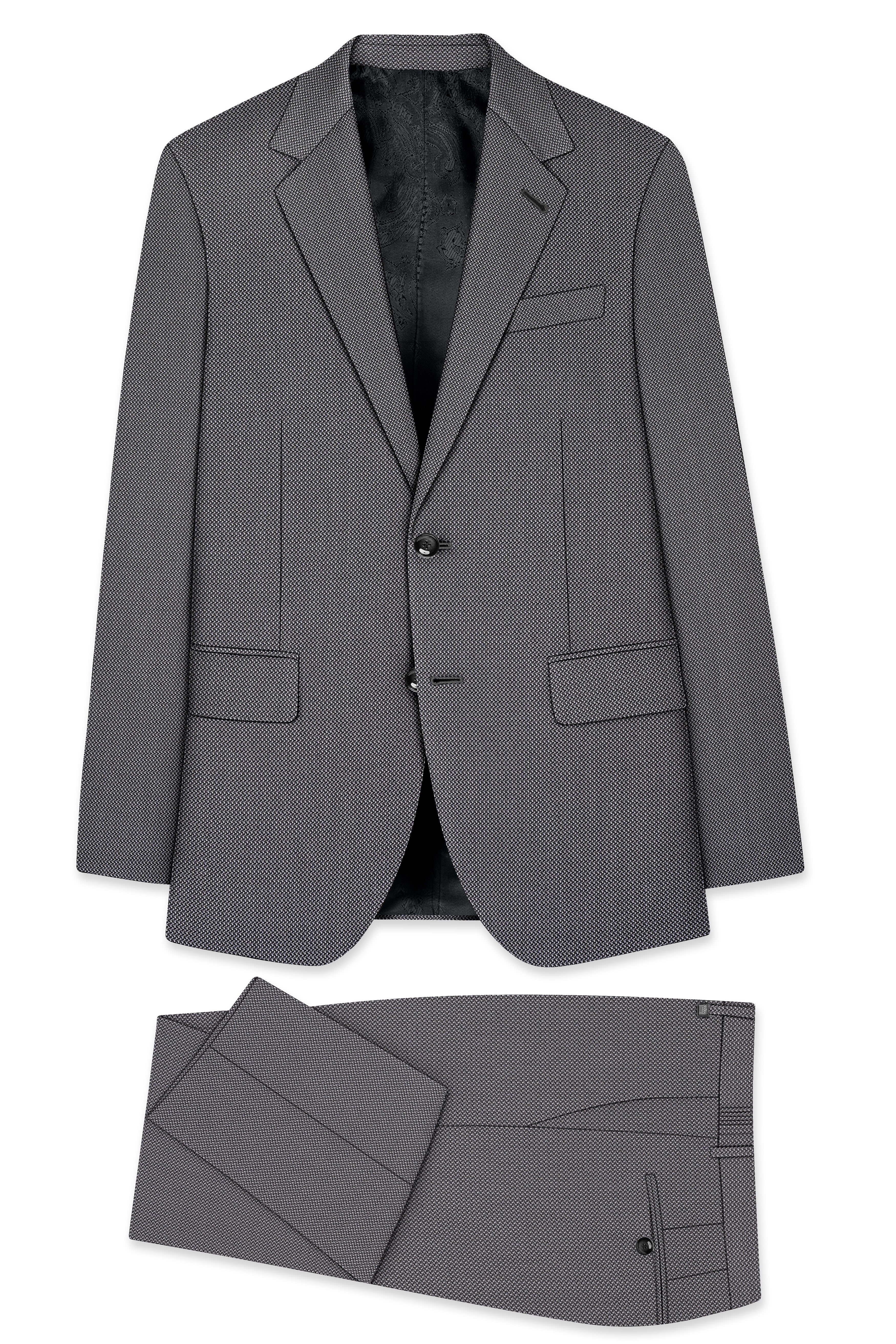 Cinerro-Dova Gray Textured Wool Rich Single Breasted Suit