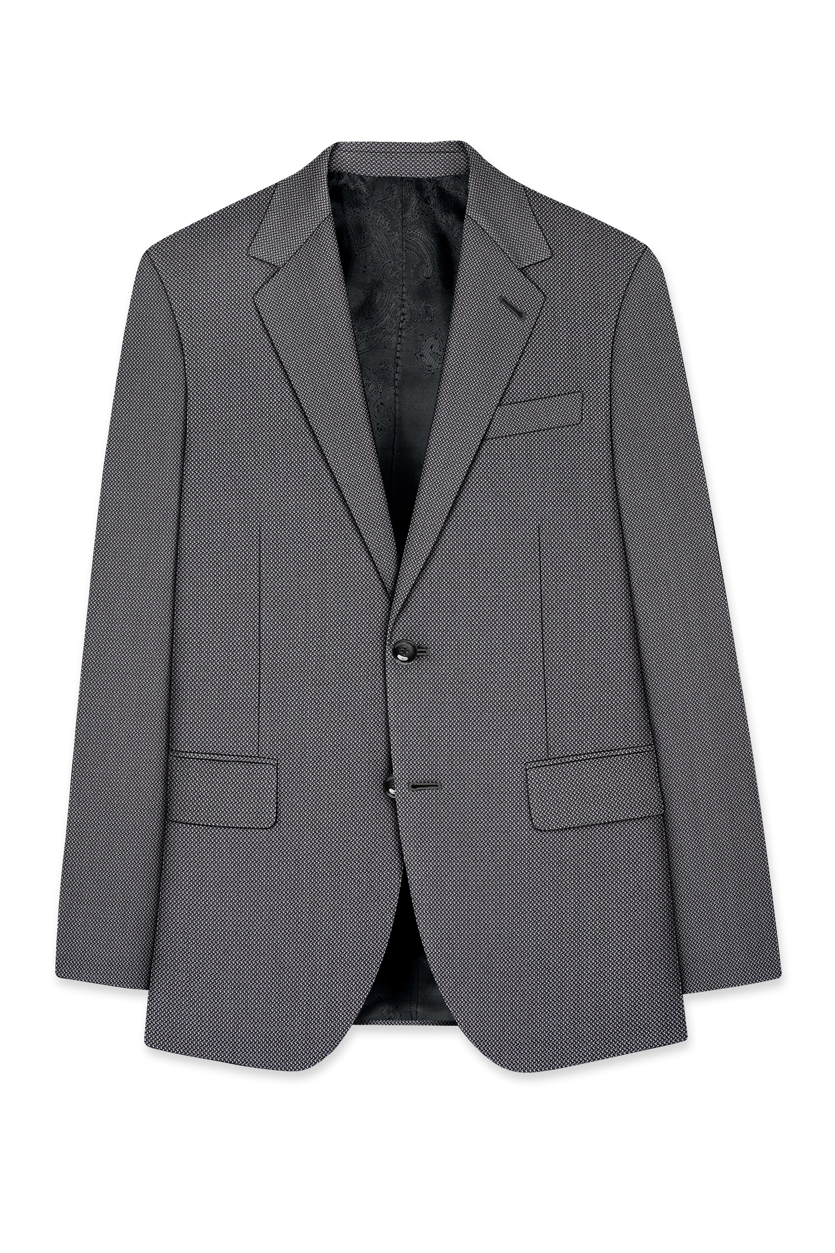 Cinerro-Dova Gray Textured Wool Rich Single Breasted Suit