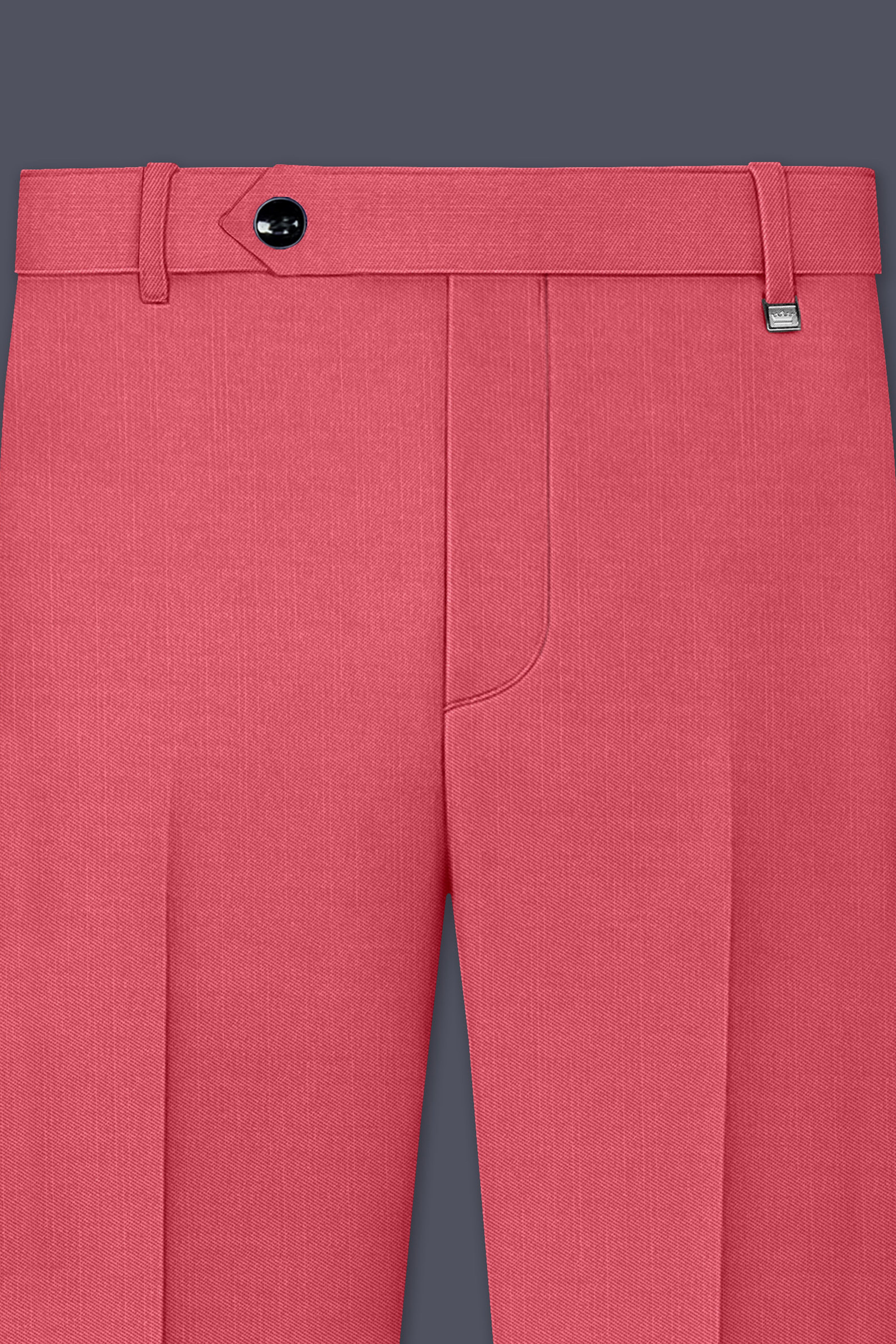 Aurerosa-Roman Pink Wool Rich Bandhgala Slight Stretch Suit