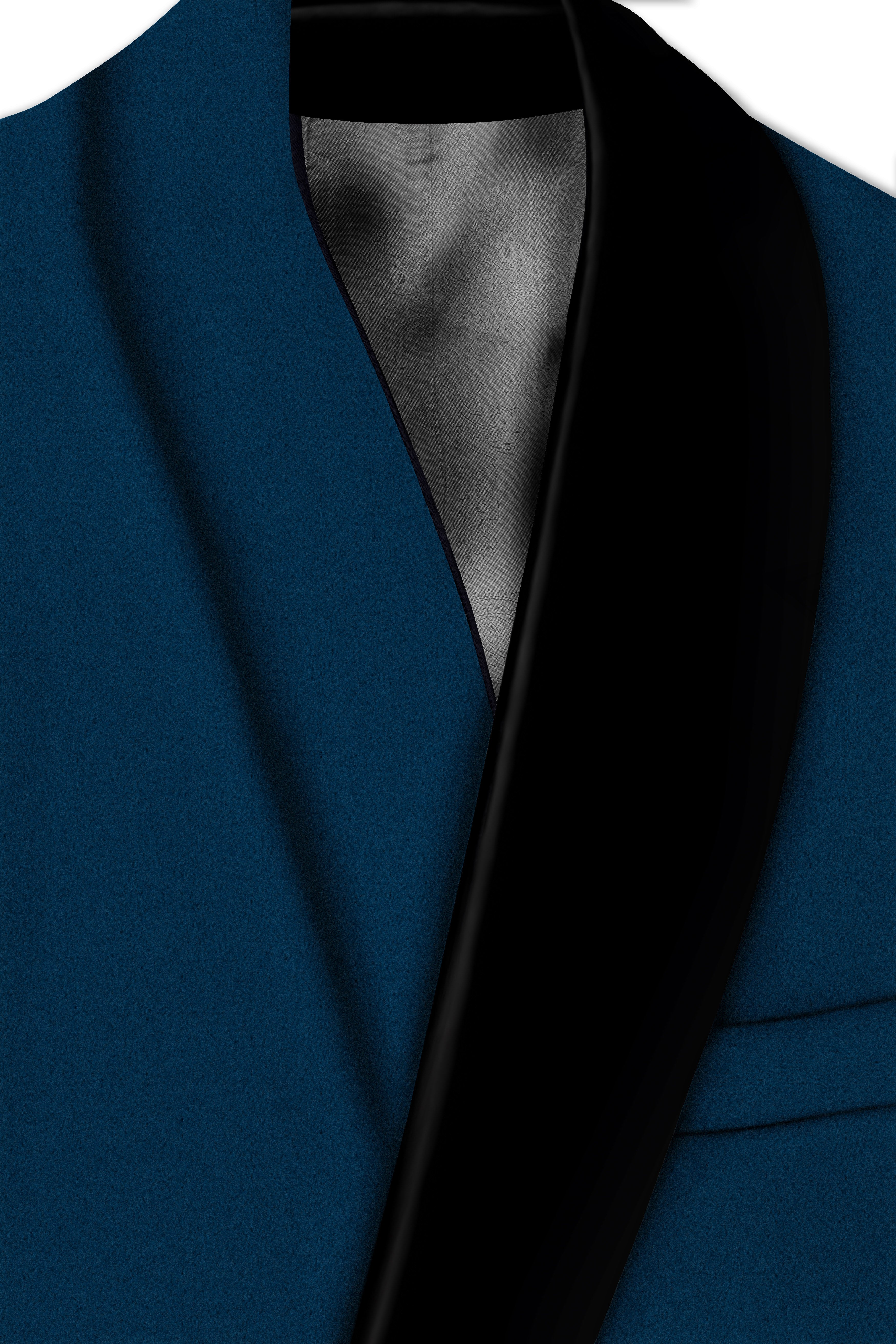 Aureblu-Korean Prussian Blue 4-Way Stretch Wool Rich Tuxedo Suit