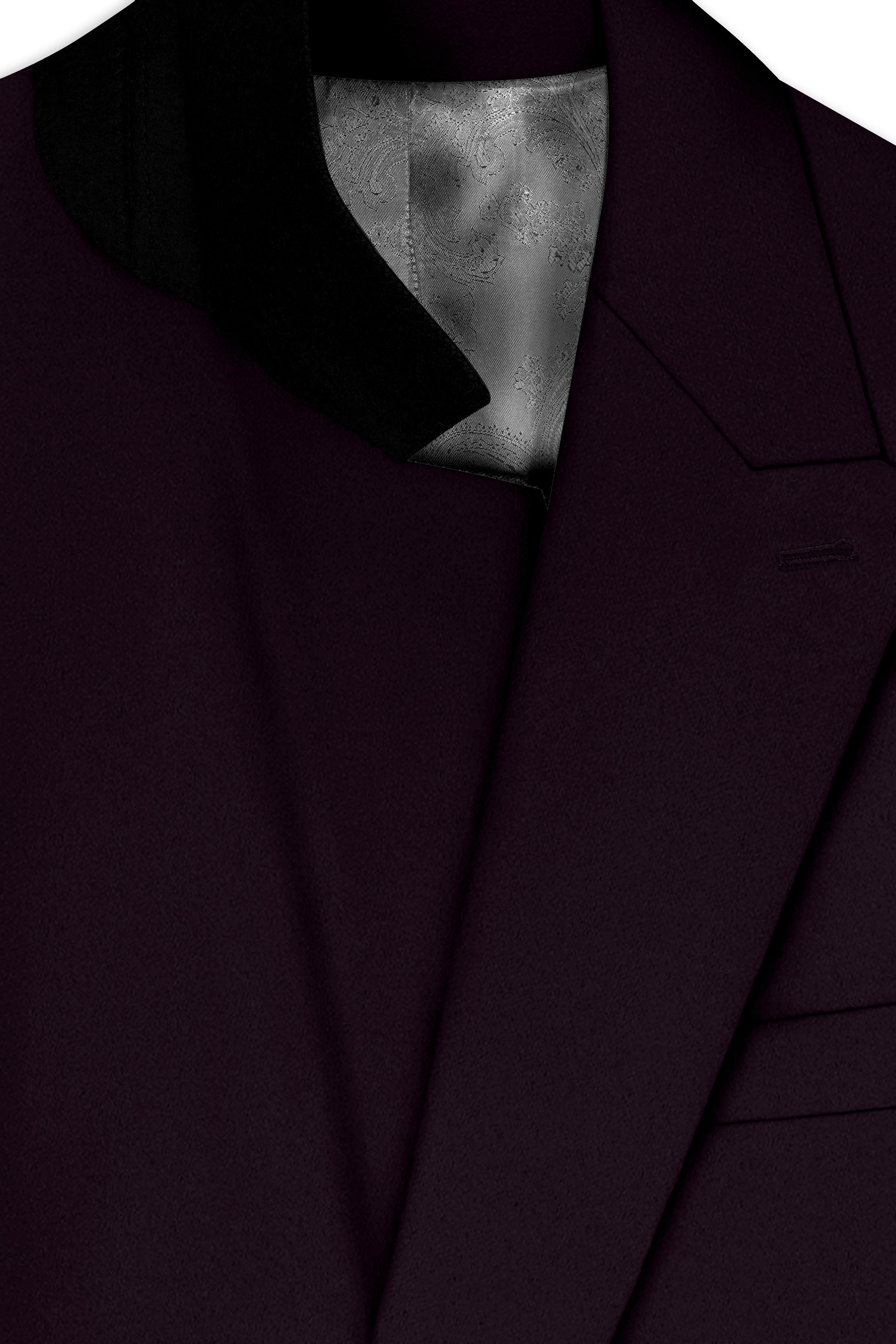 Marenzo-Korean Seal Maroon 4-Way Stretch Wool Rich Double Breasted Suit