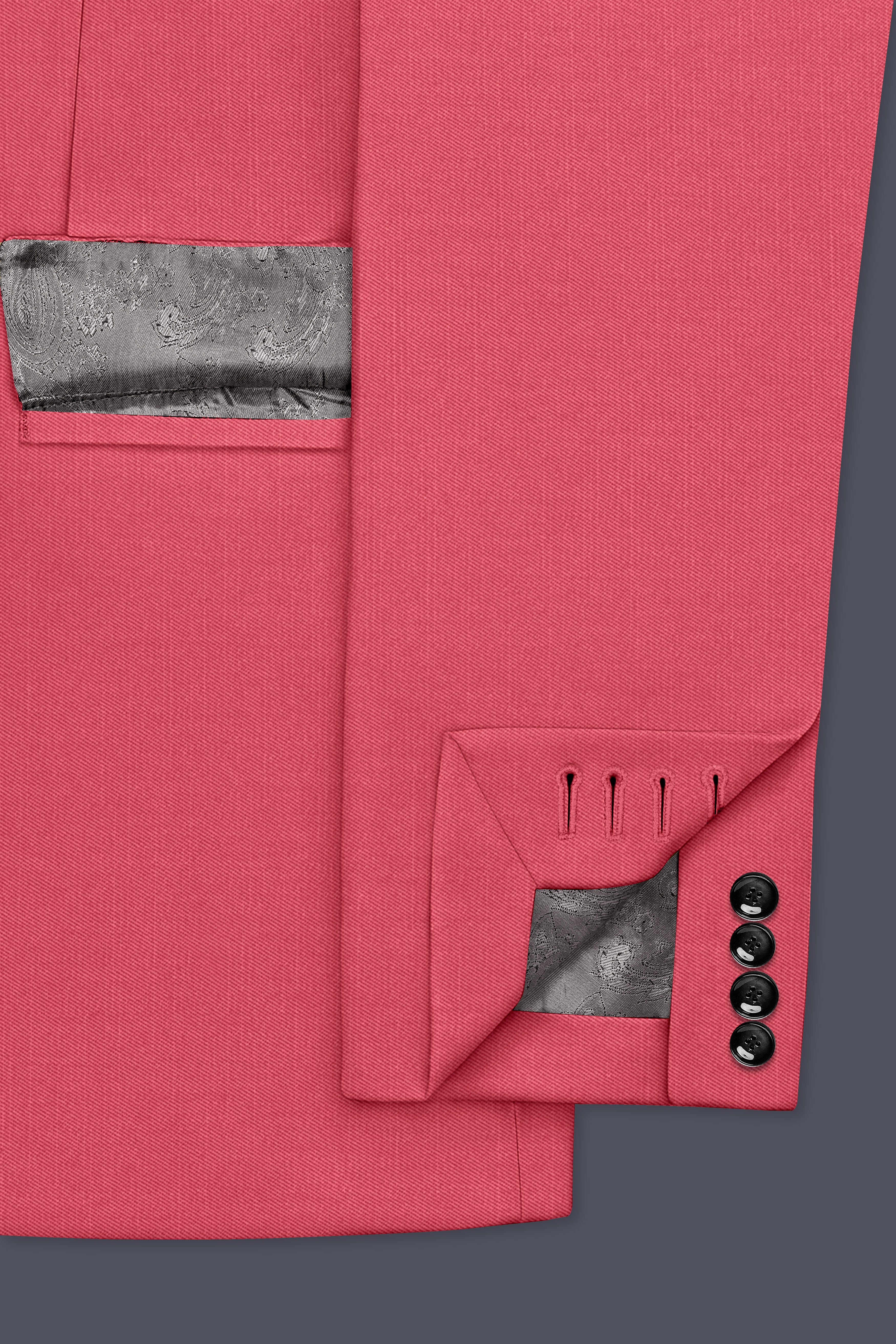 Aurerosa-Roman Pink Wool Rich Single Breasted Slight Stretch Suit