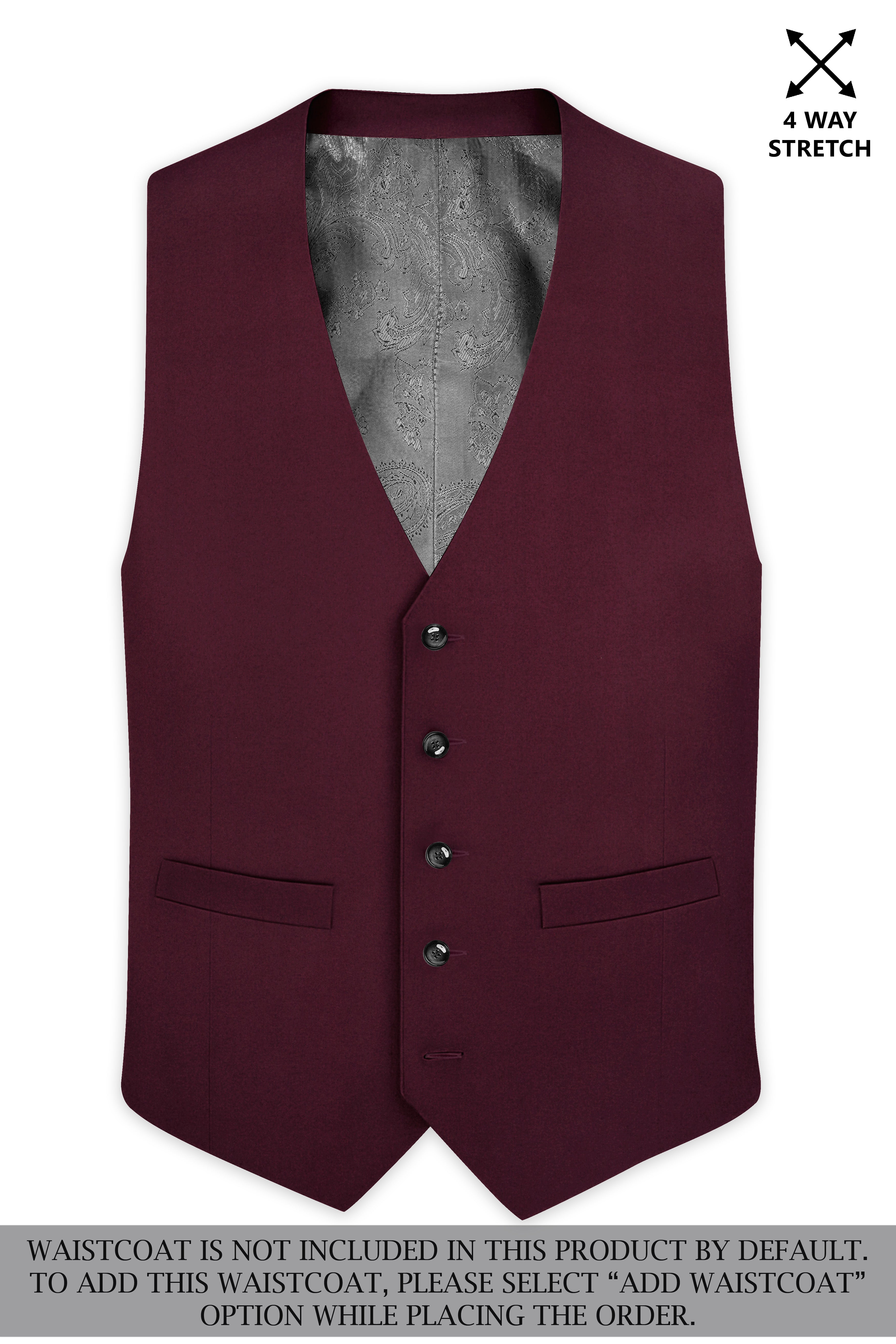 Flexmaro-Korean Crater Maroon 4-Way Stretch Wool Rich Double Breasted Suit