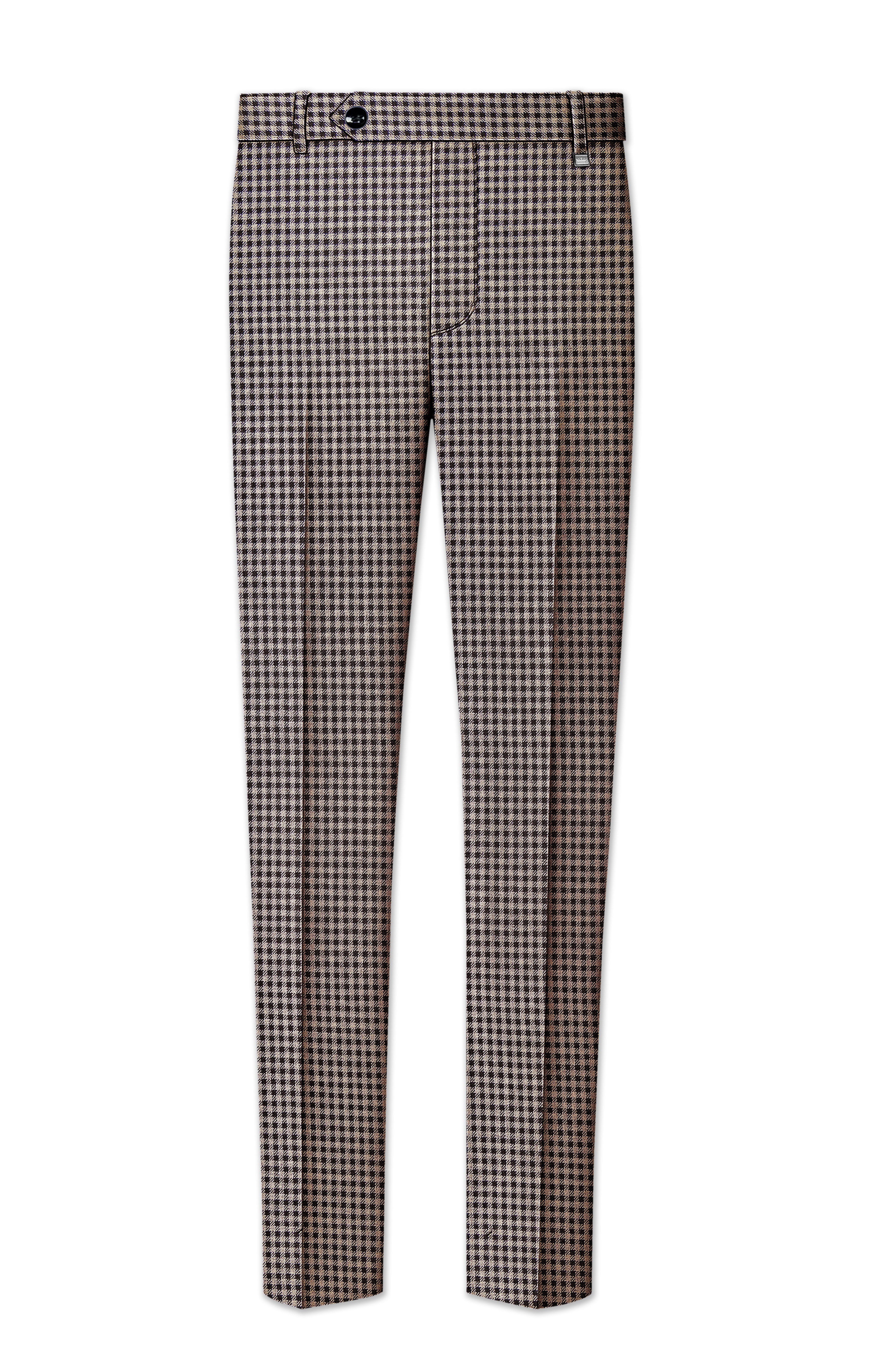 Imperium-Emperor Brown And Swiss Cream Gingham Plaid Tweed Single Breasted Sports Suit