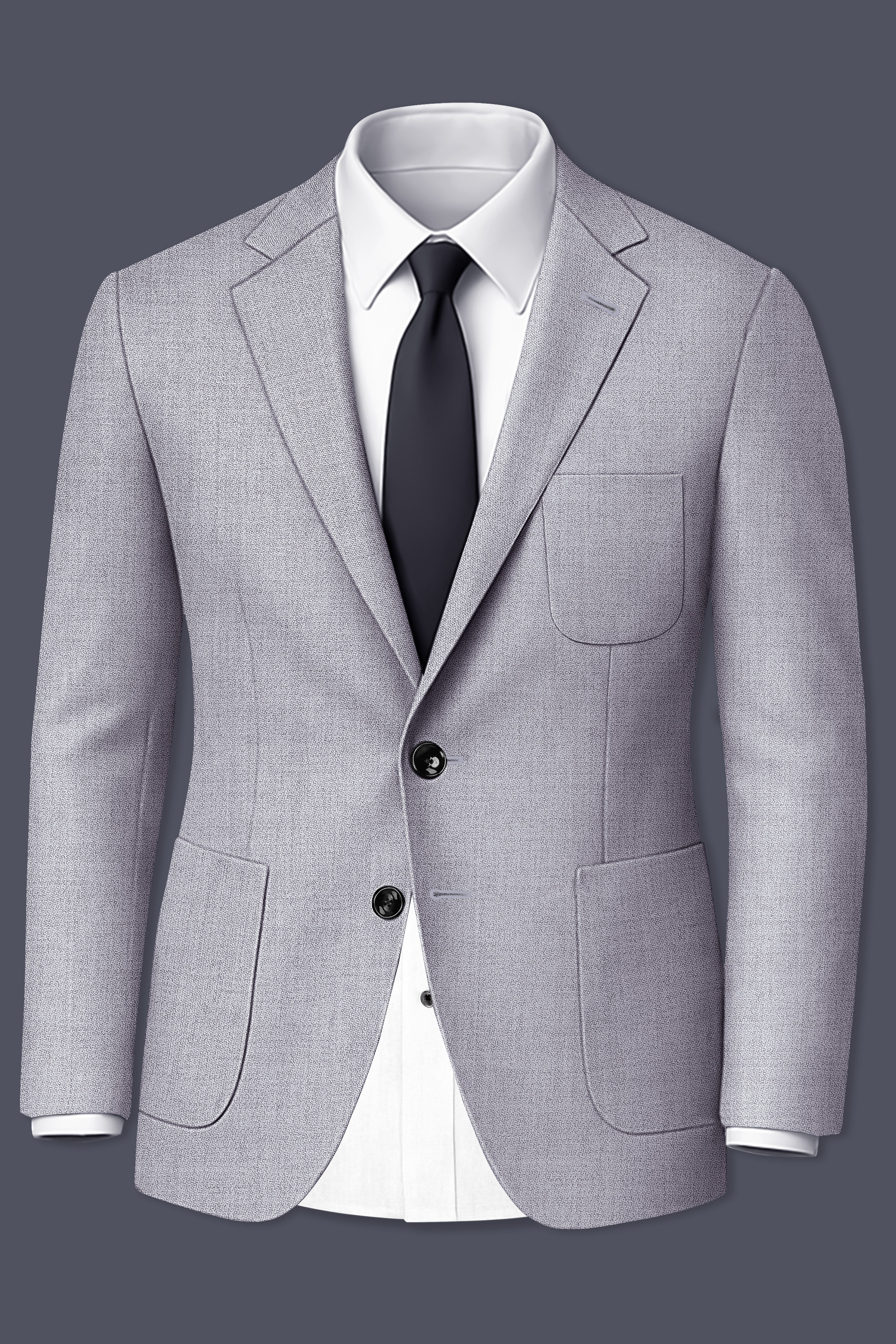 Alpine-Mountain Mist Gray Textured Tweed Single Breasted Sports Suit