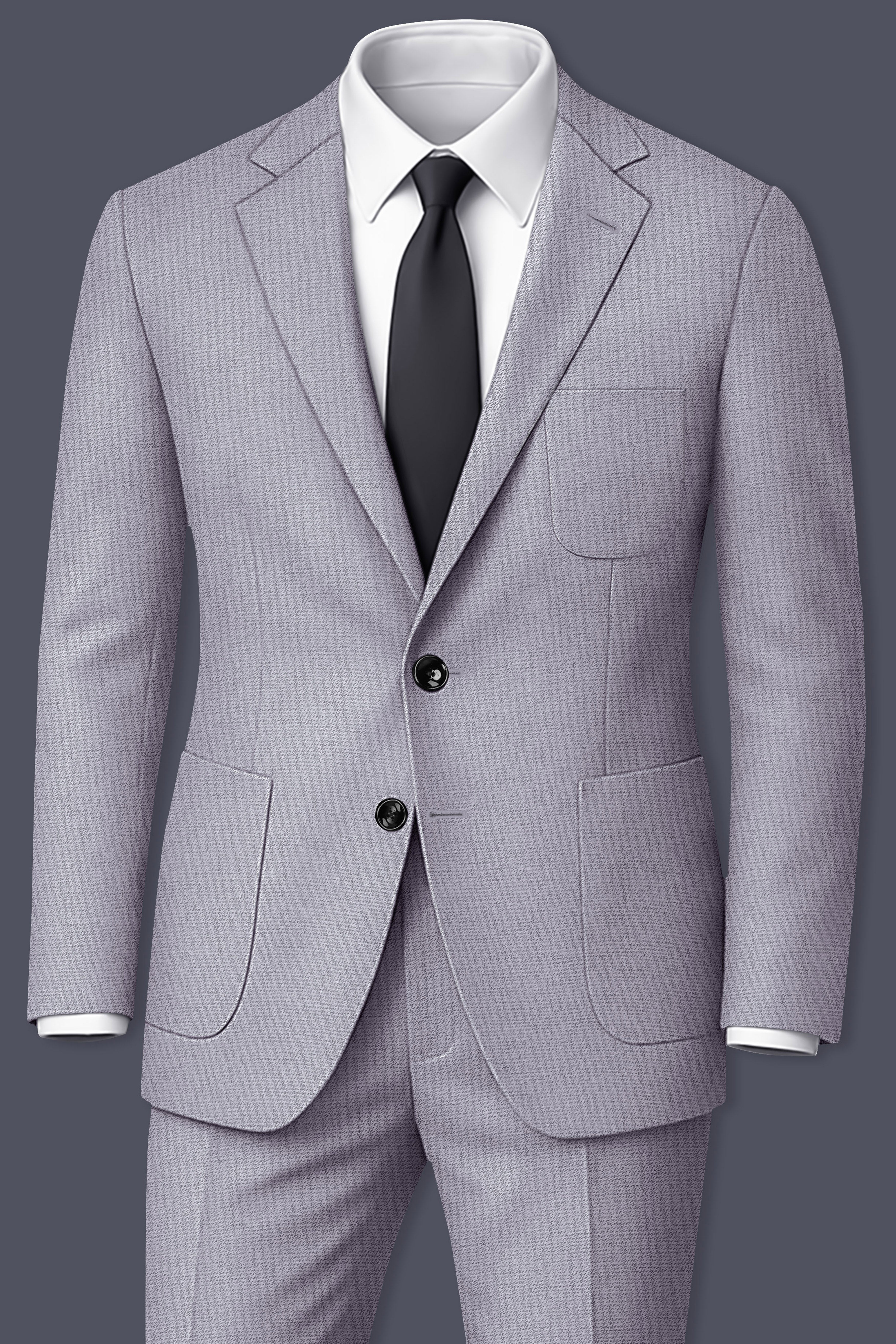 Alpine-Mountain Mist Gray Textured Tweed Single Breasted Sports Suit
