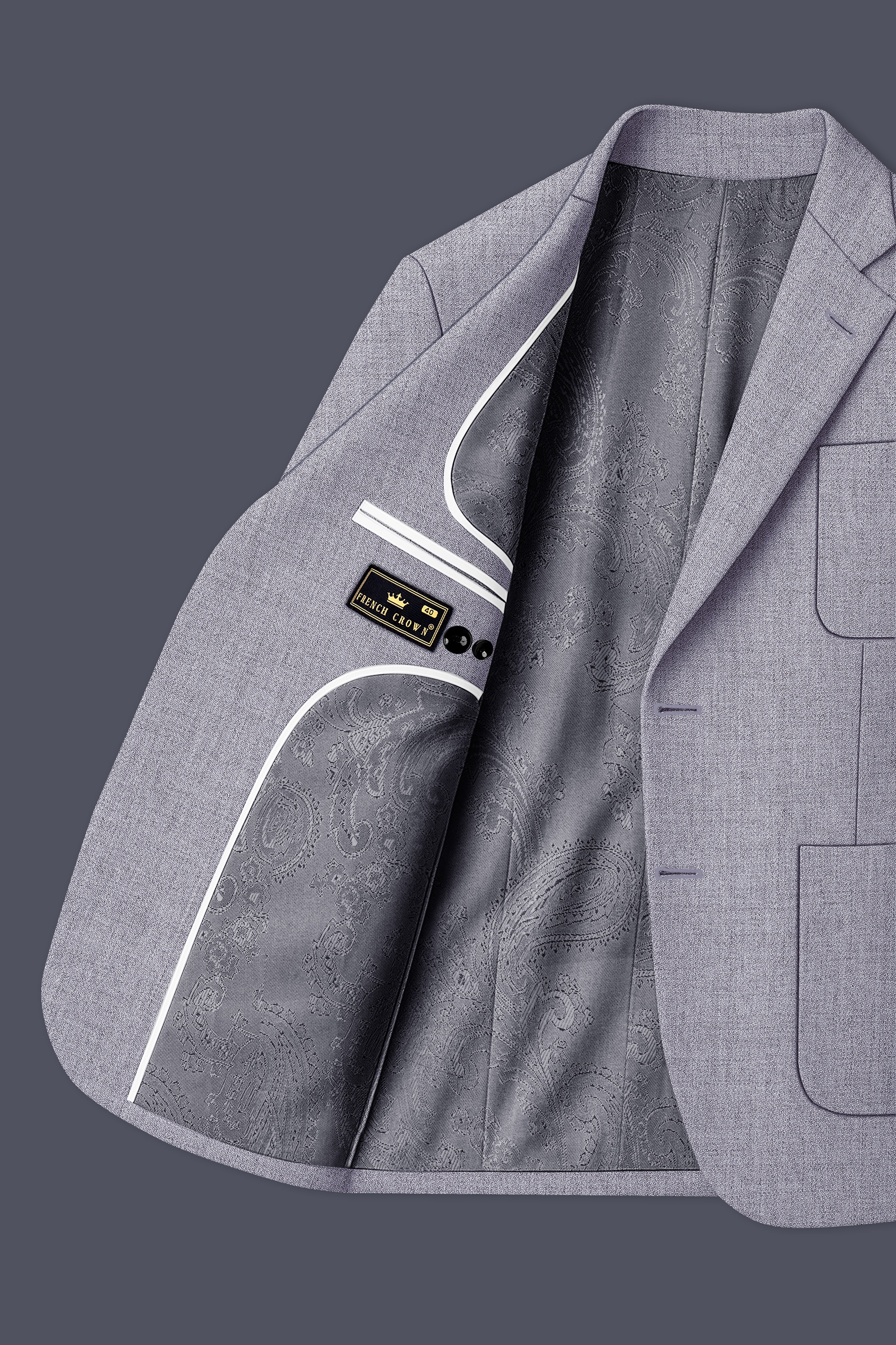 Alpine-Mountain Mist Gray Textured Tweed Single Breasted Sports Suit