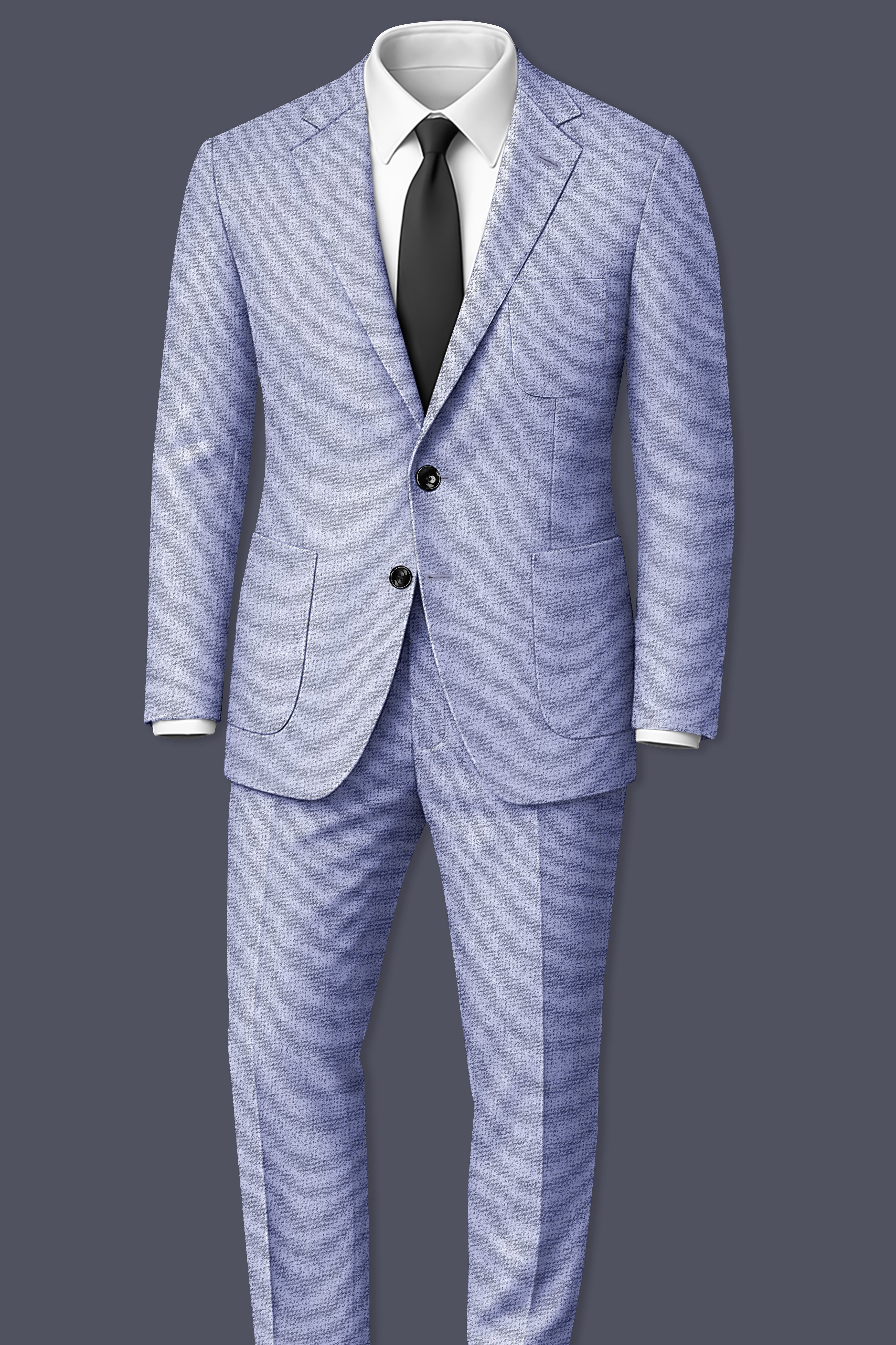 Nordic-Logan Blue Textured Tweed Single Breasted Sports Suit