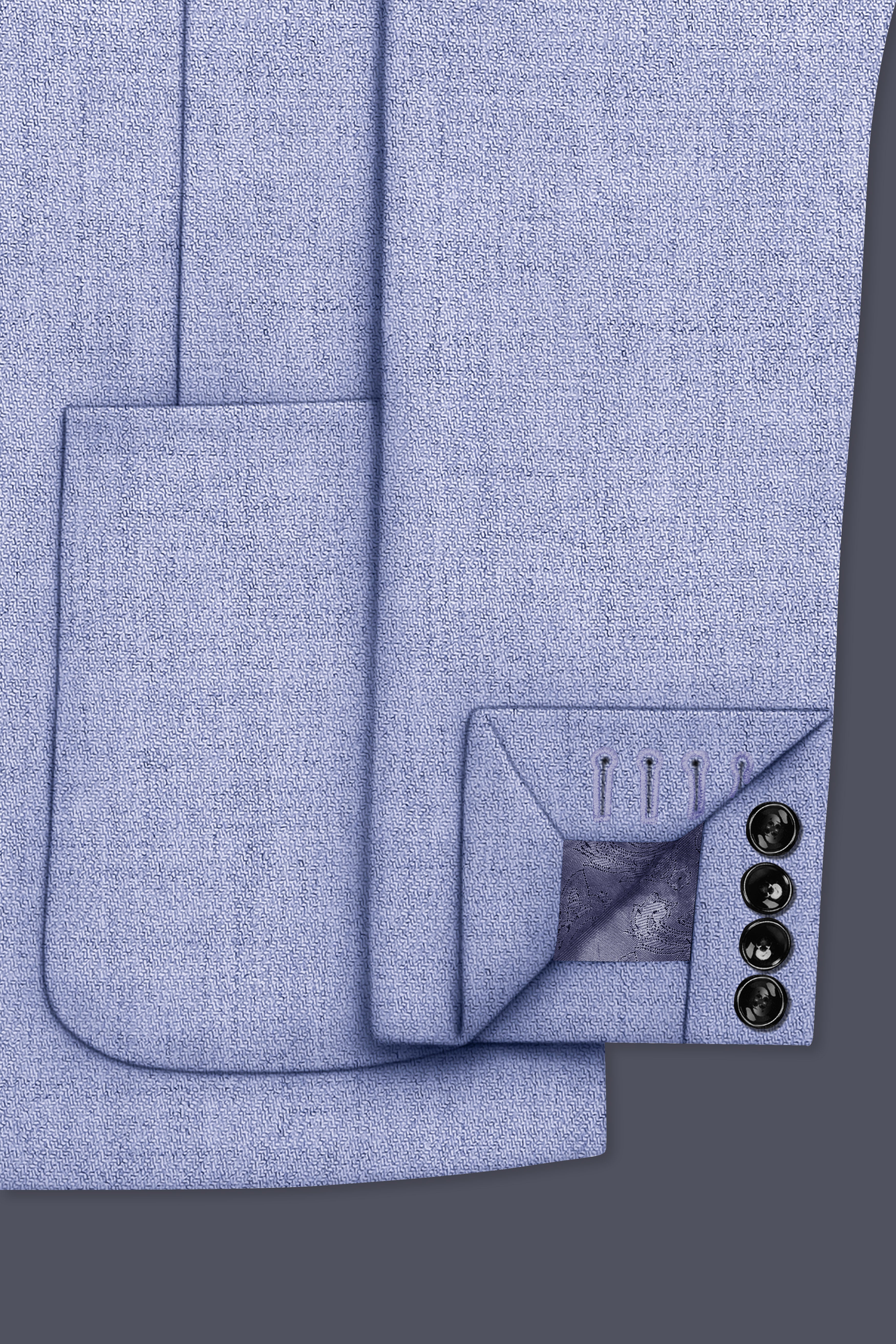 Nordic-Logan Blue Textured Tweed Single Breasted Sports Suit