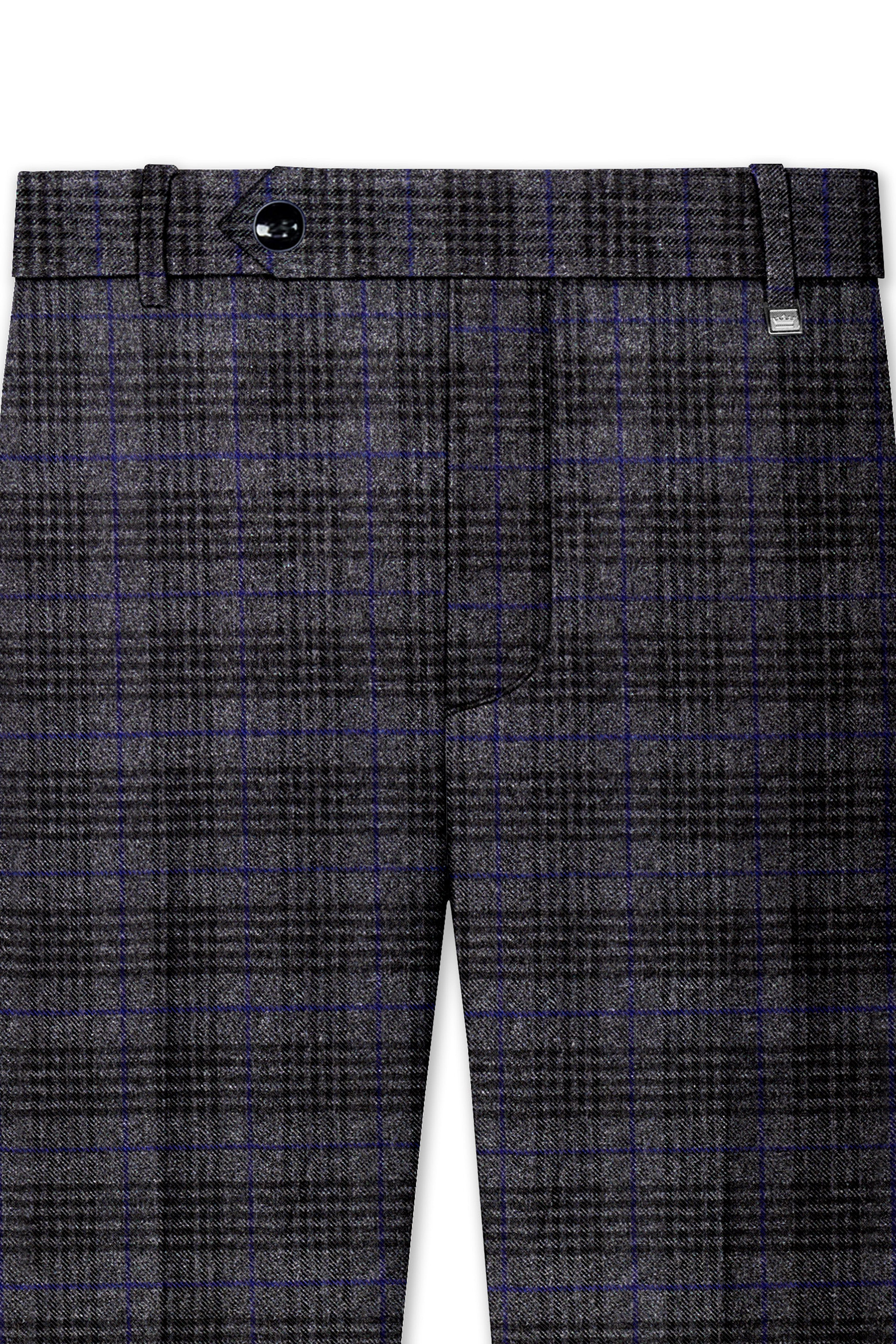 Cinerro-Shark Gray Plaid Tweed Single Breasted Sports Suit