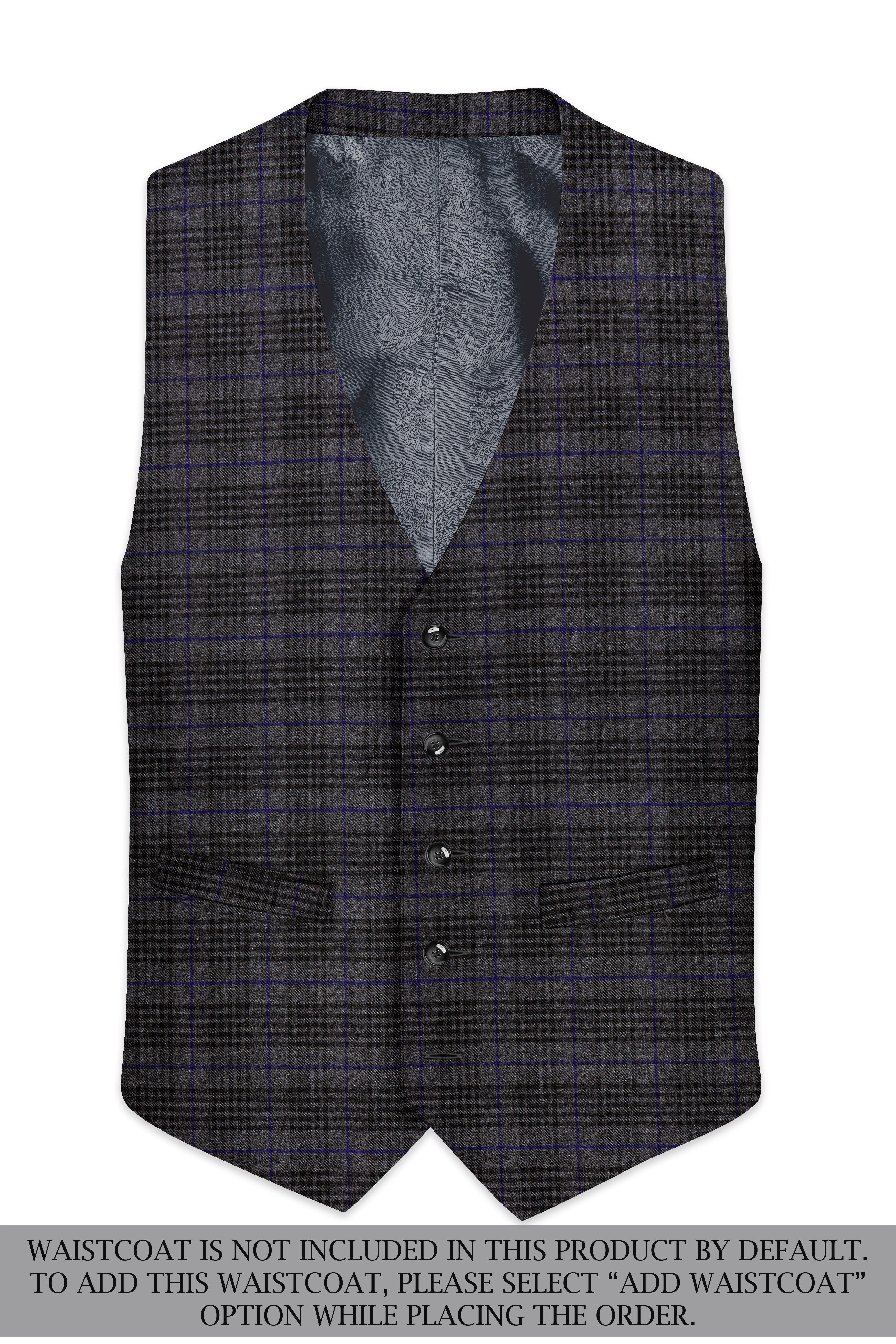 Cinerro-Shark Gray Plaid Tweed Single Breasted Sports Suit