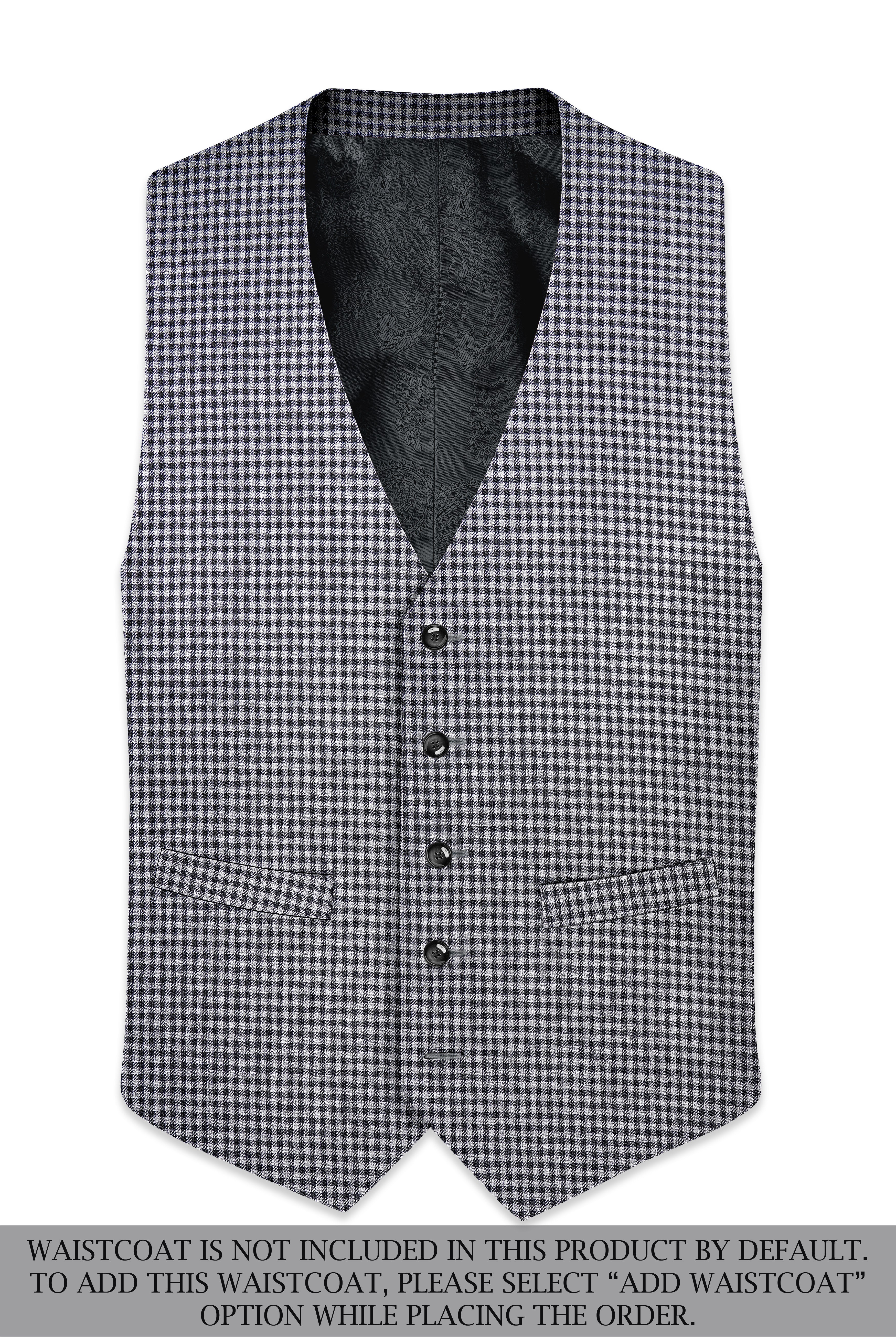 Graphite-Metallic Gray And Tuatara Gingham Plaid Tweed Single Breasted Sports Suit