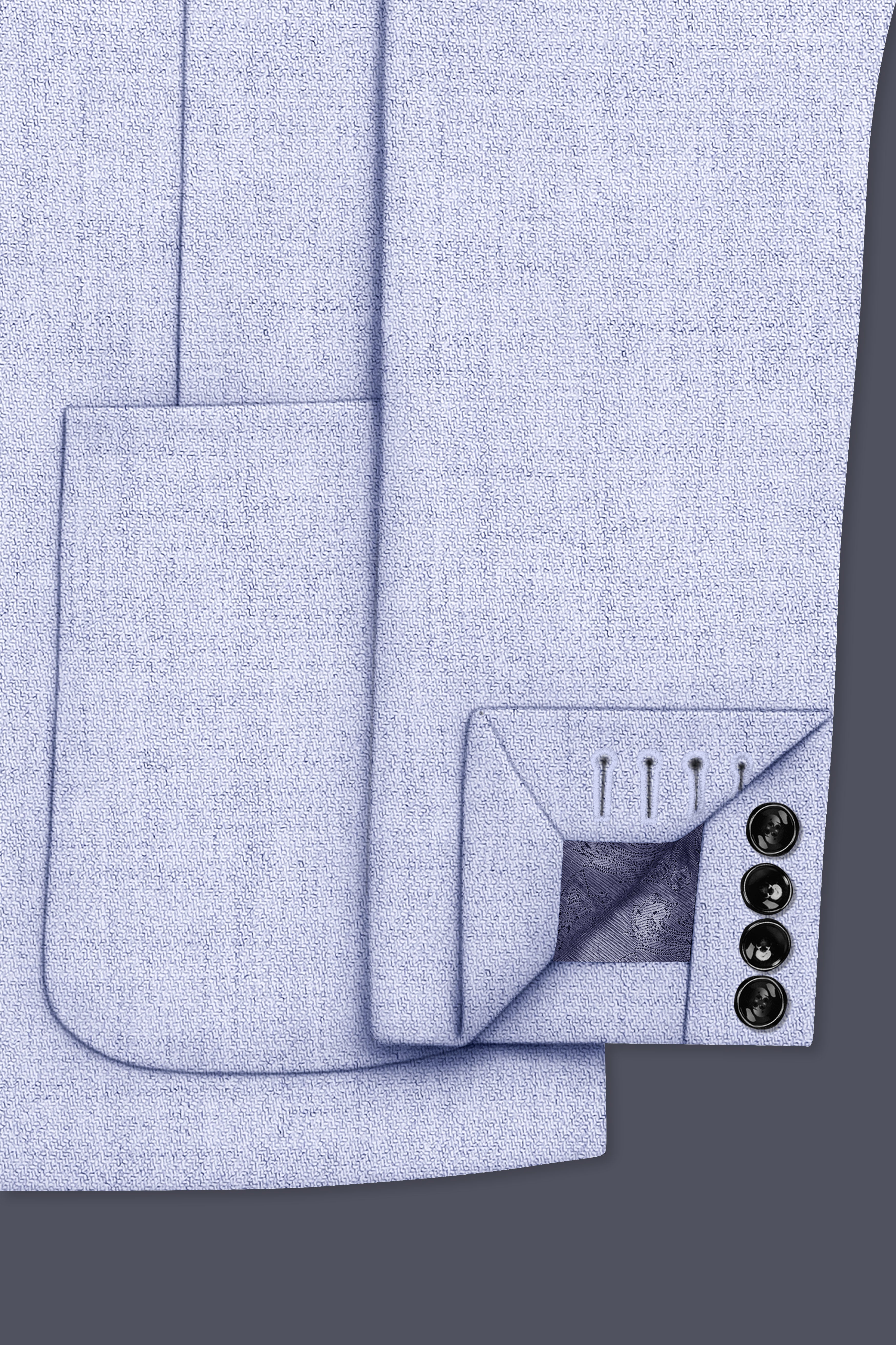 Celestia-Frosted Lilac Blue Textured Tweed Single Breasted Sports Suit