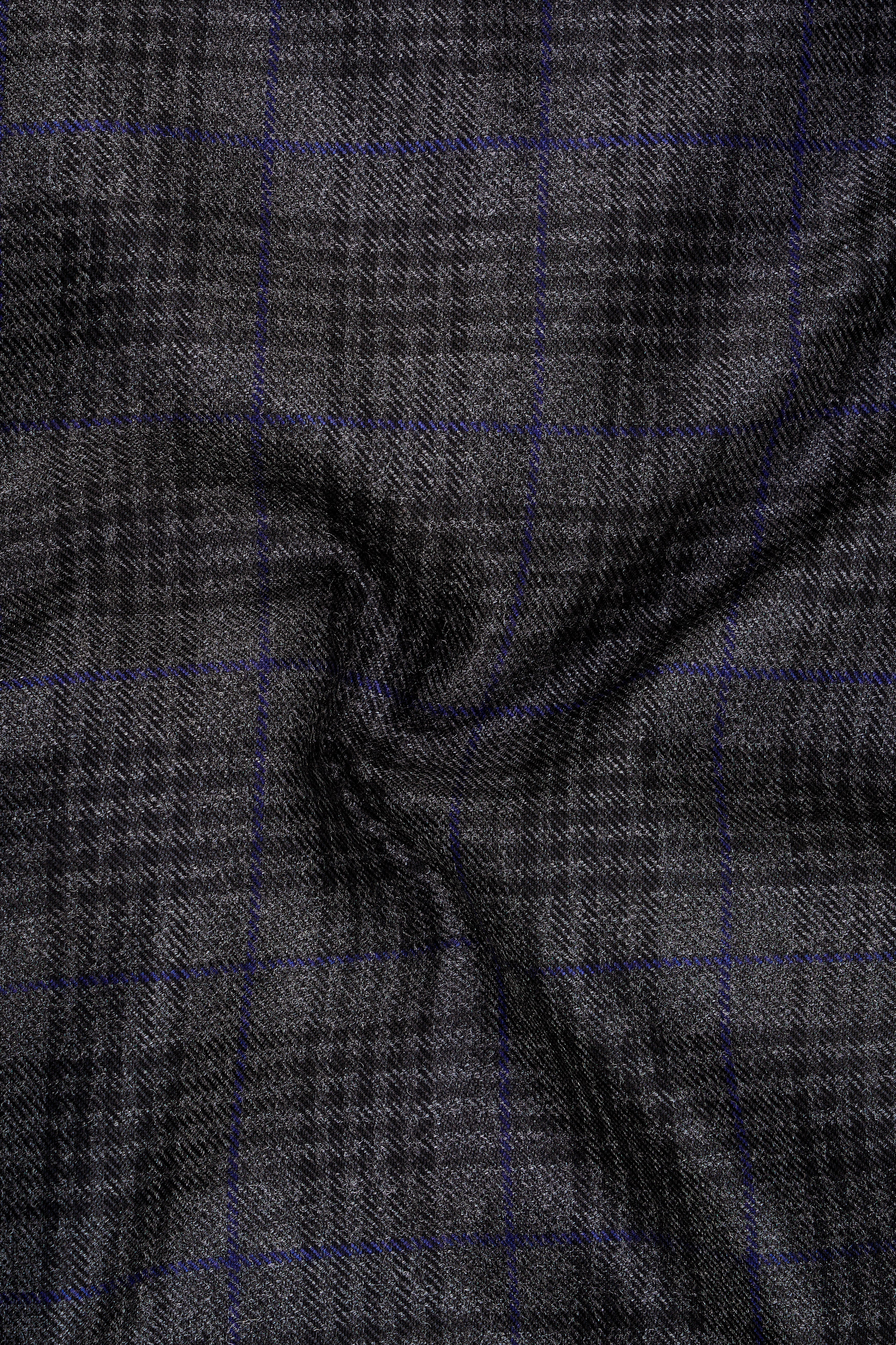 Cinerro-Shark Gray Plaid Tweed Double Breasted Suit